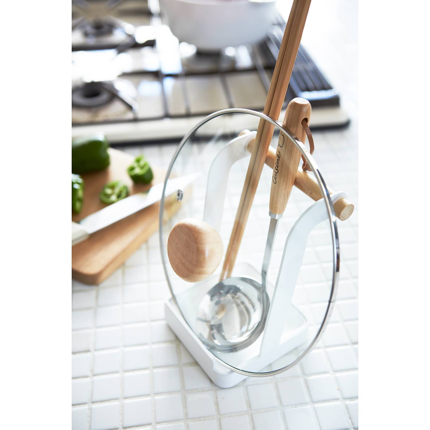 Tosca spoon rest Steel Ash White