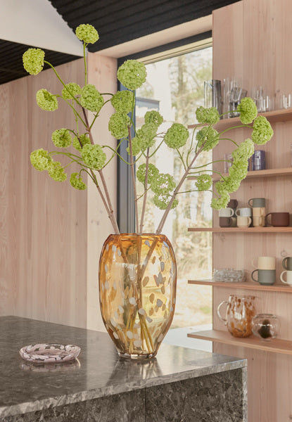 Jali Vase Groß Glas Gelb
