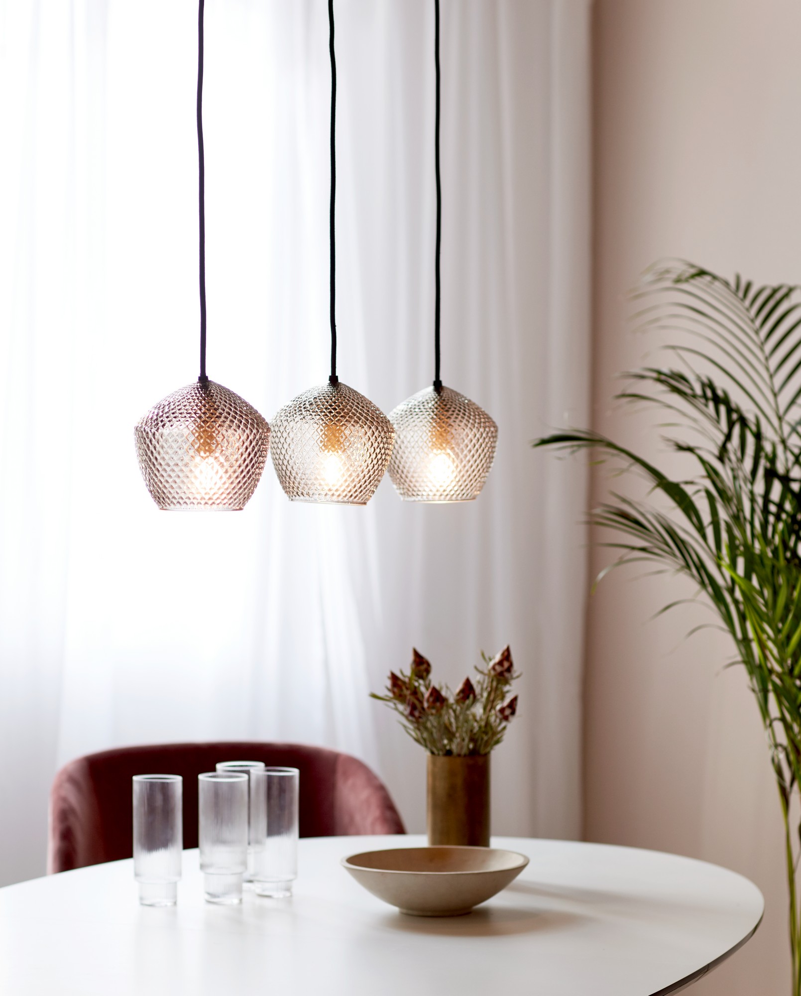 Orbiform 3-Spot Pendant Lamp Brass