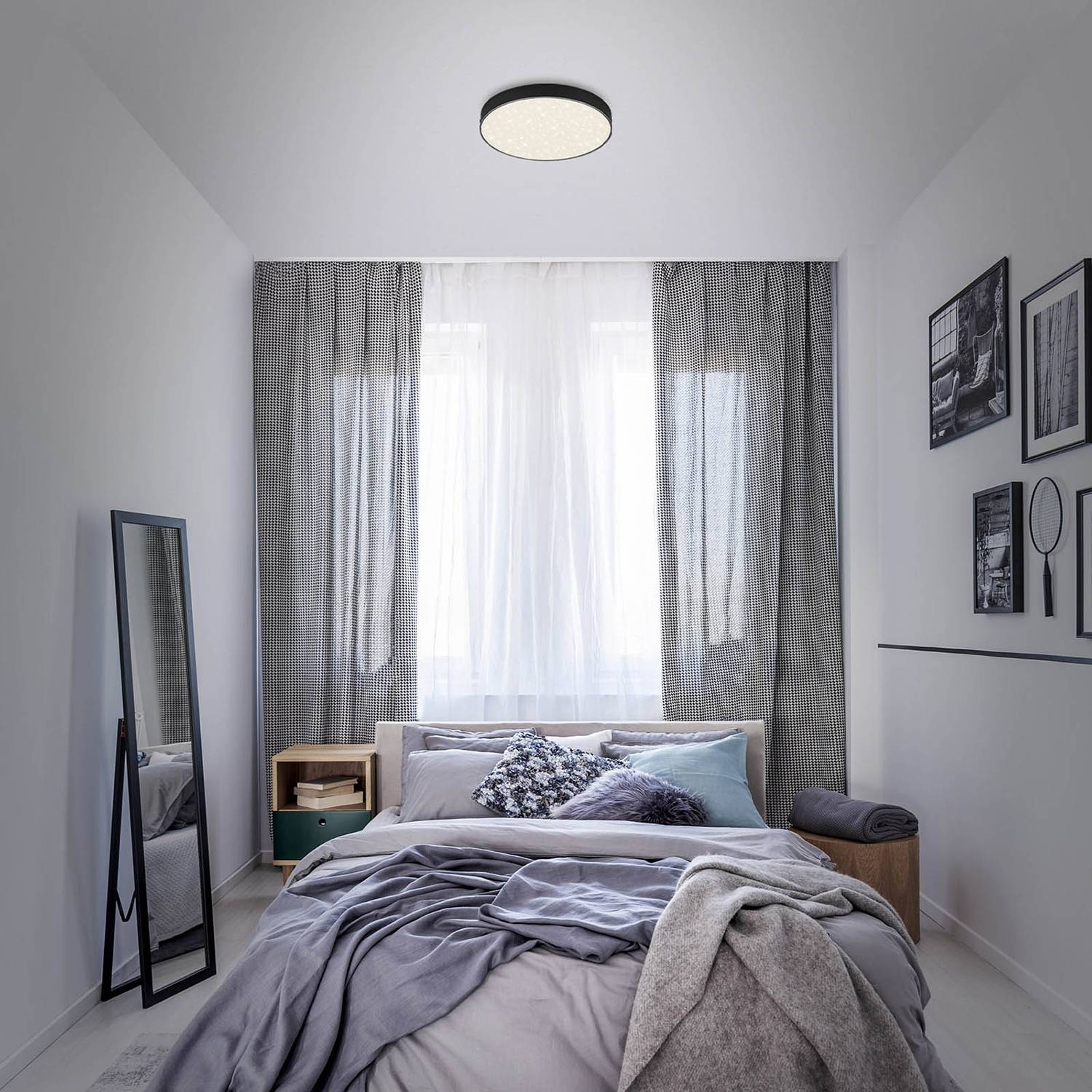 1-Flammig Flame Star LED Ceiling Light Iron Black ⌀29cm