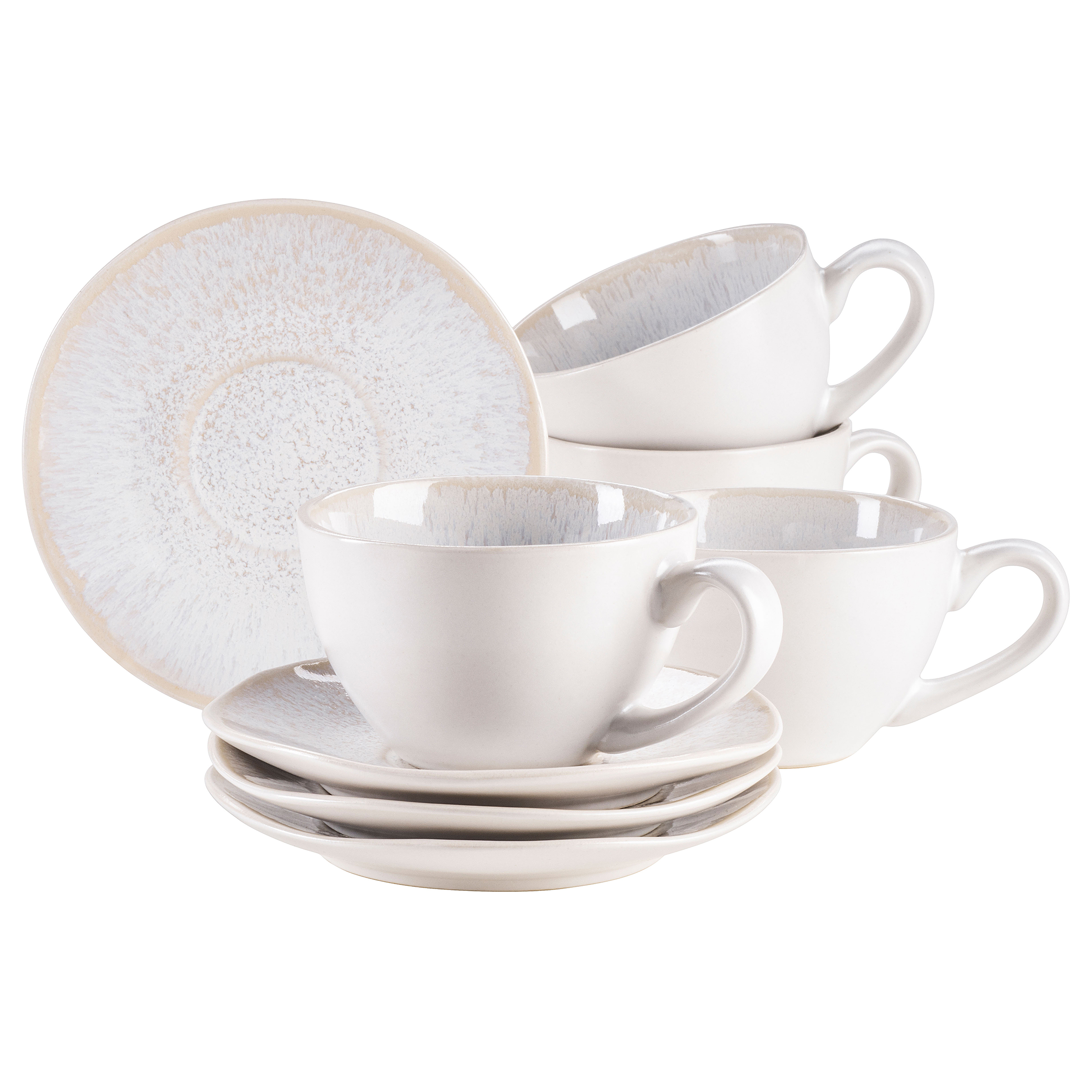 Panki Coffee Cup Set 8-Piece Stoneware White