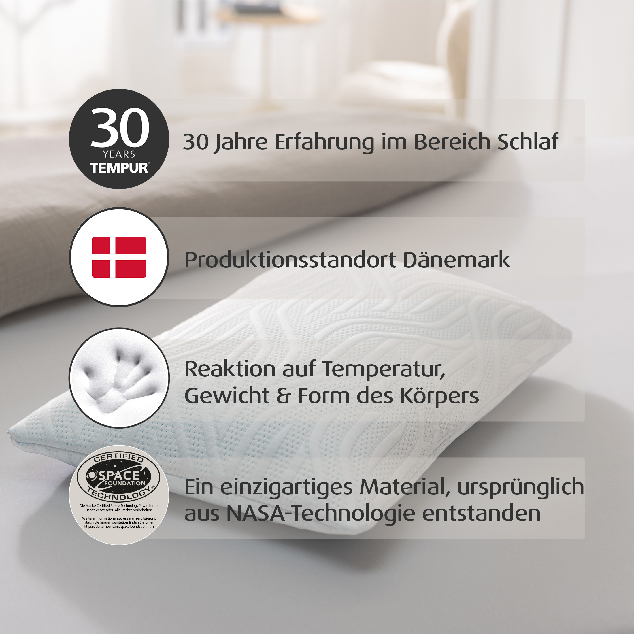 TEMPUR® Comfort Air Schlafkissen, Liegegefühl Medium