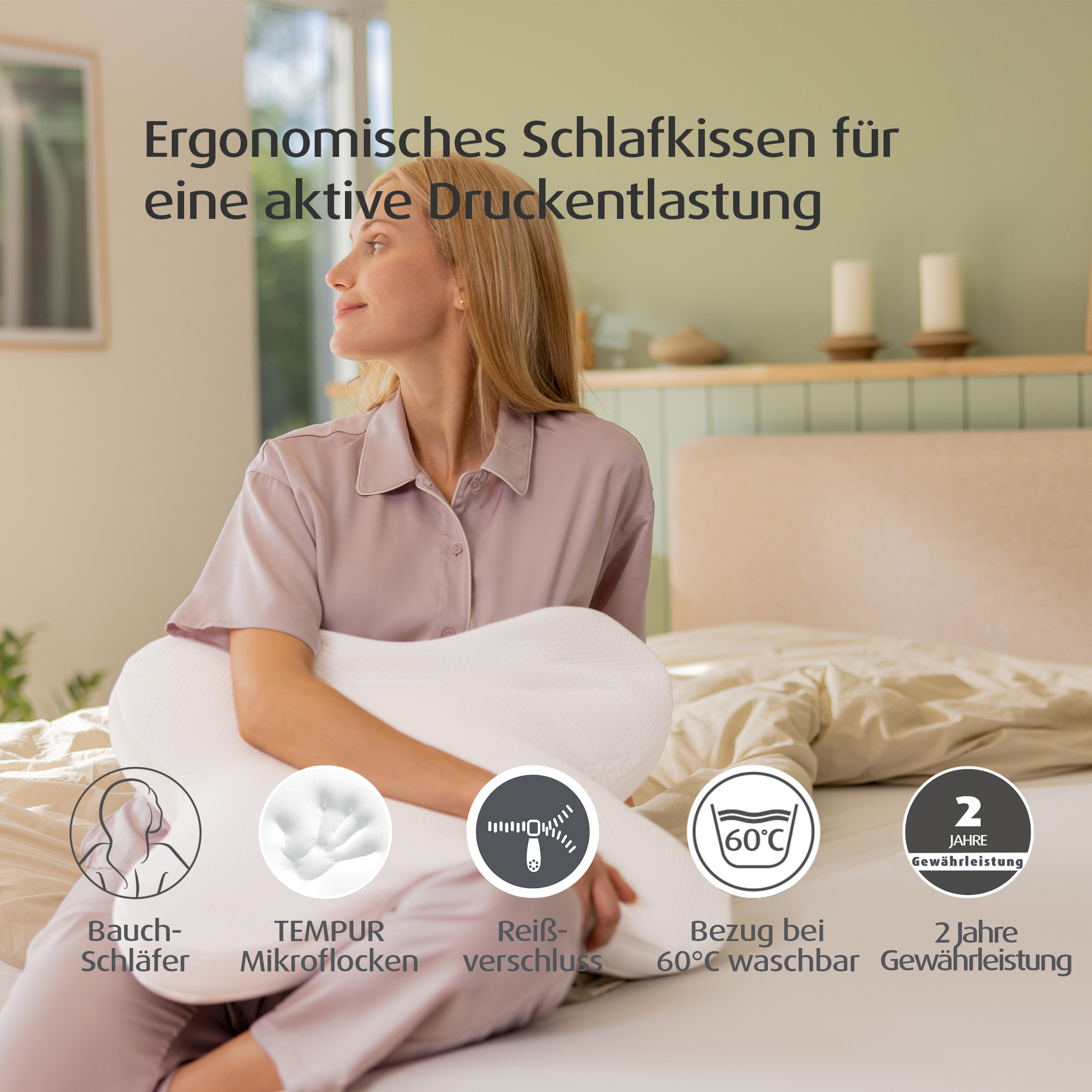 TEMPUR® Ombracio ergonomisches Bauchschläferkissen