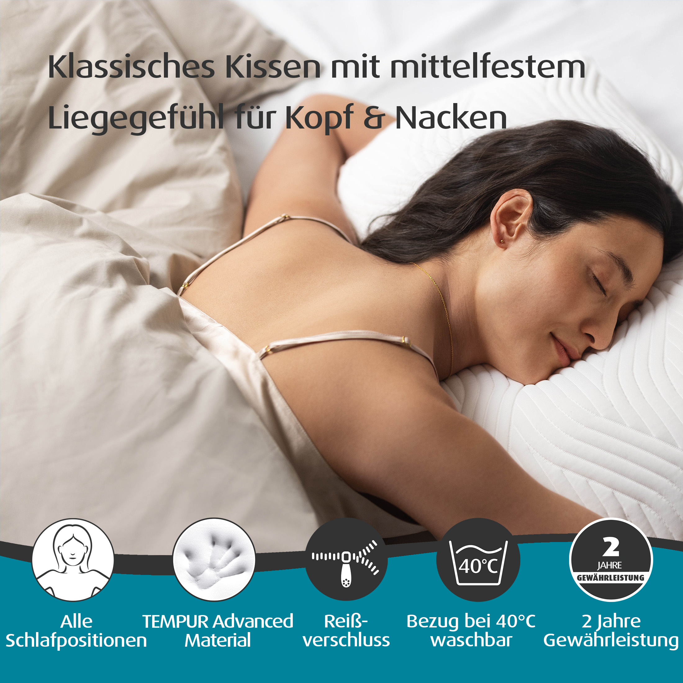 TEMPUR® Kopfkissen Schlafkissen Comfort Medium