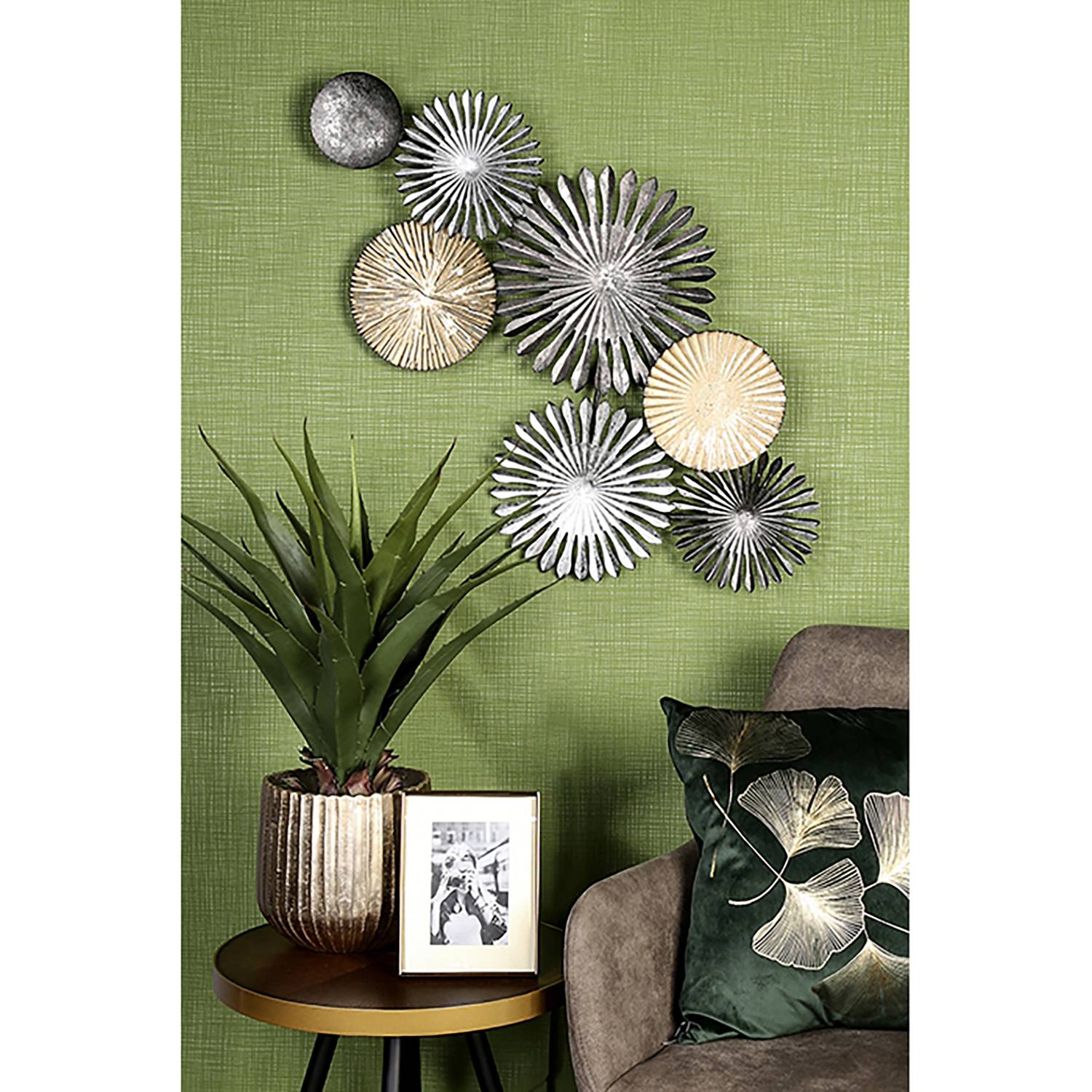 Wall Object Rustic Aluminum Gold Gray