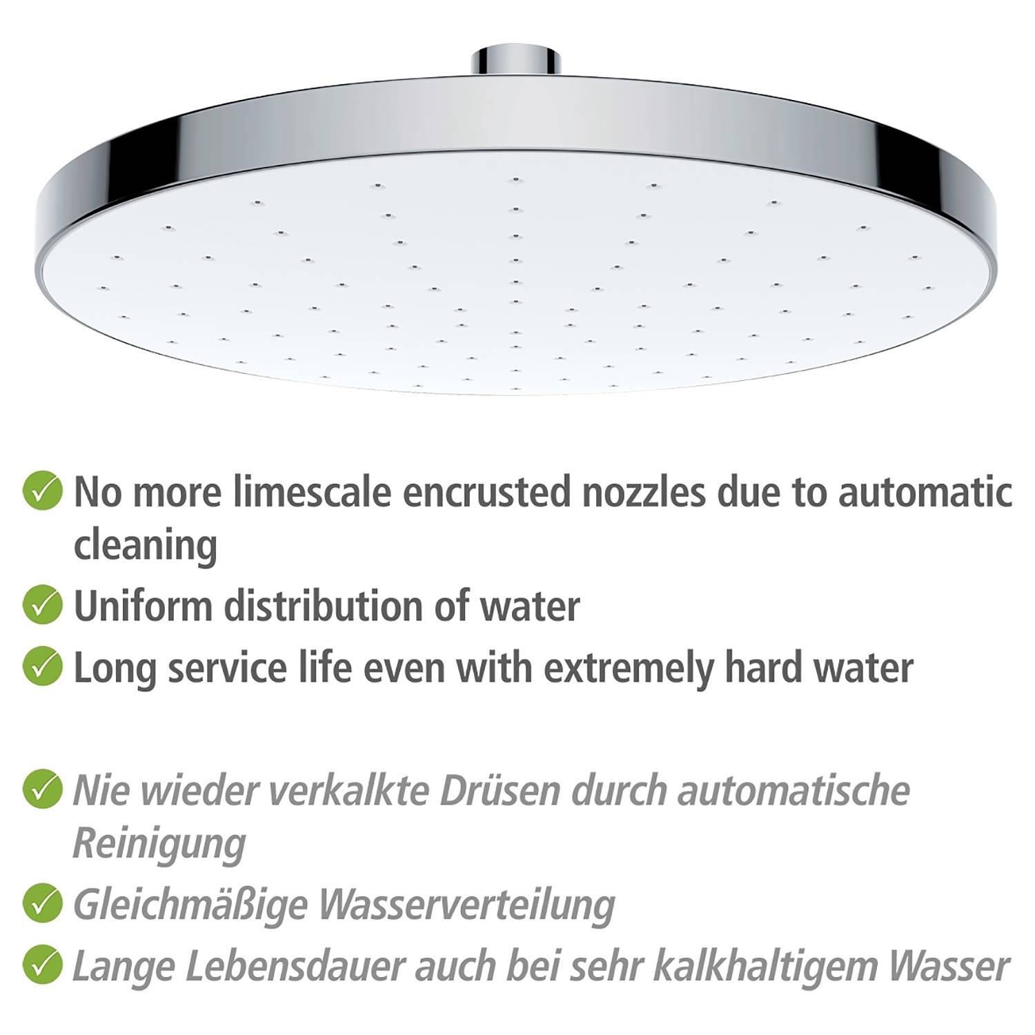 Regenduschkopf Cleaning I Kunststoff Chrom Silber
