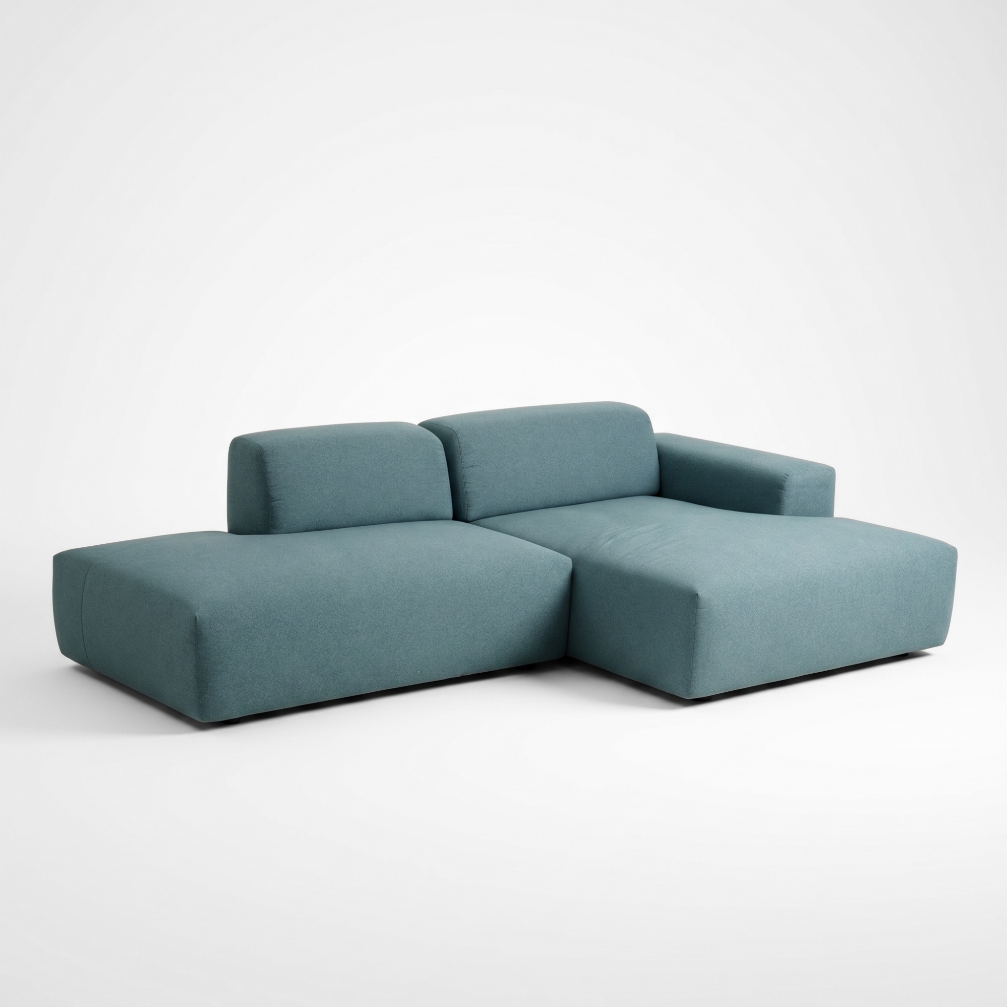 Pyllow Ecksofa Récamiere Rechts Feingewebe Taubenblau