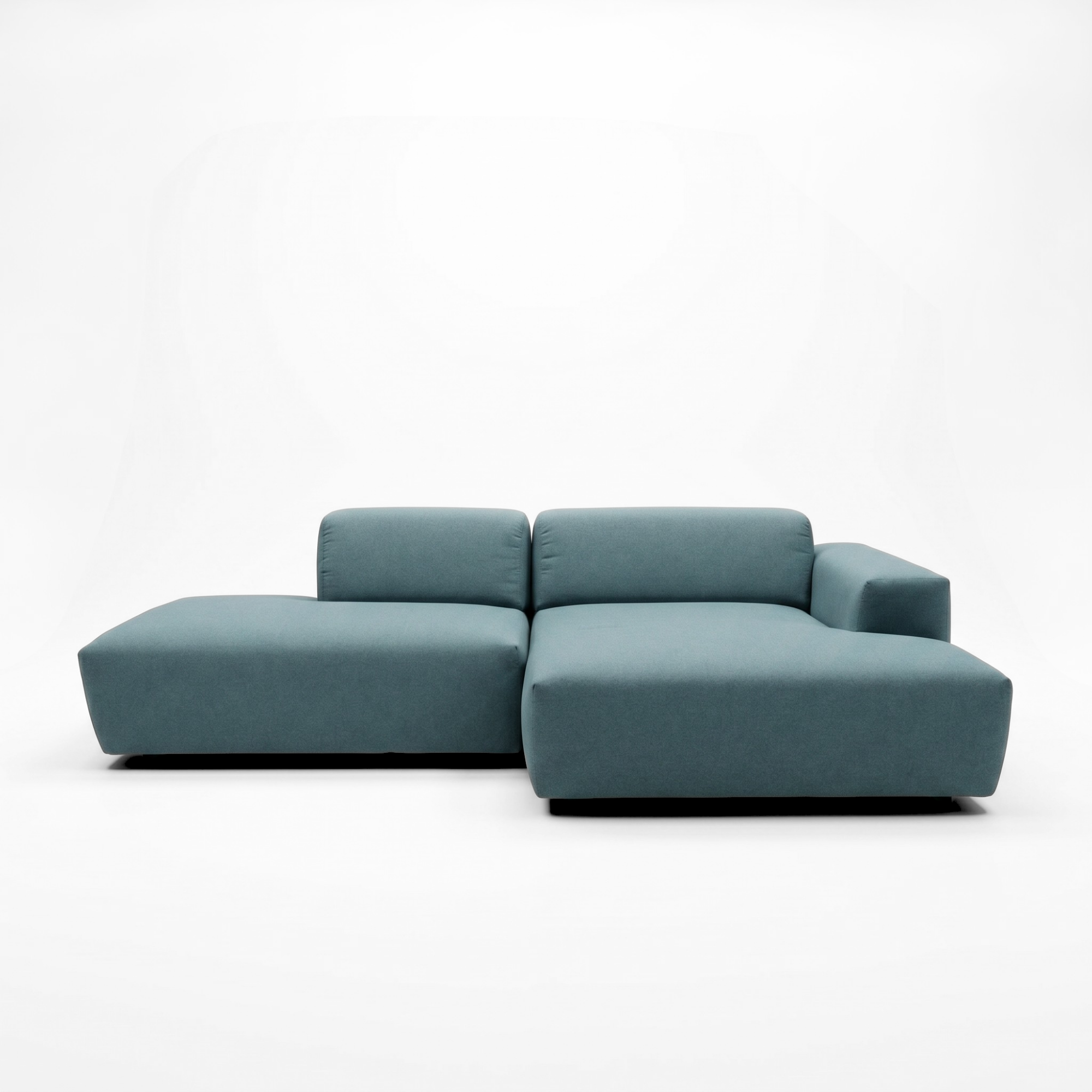 Pyllow Ecksofa Récamiere Rechts Feingewebe Taubenblau