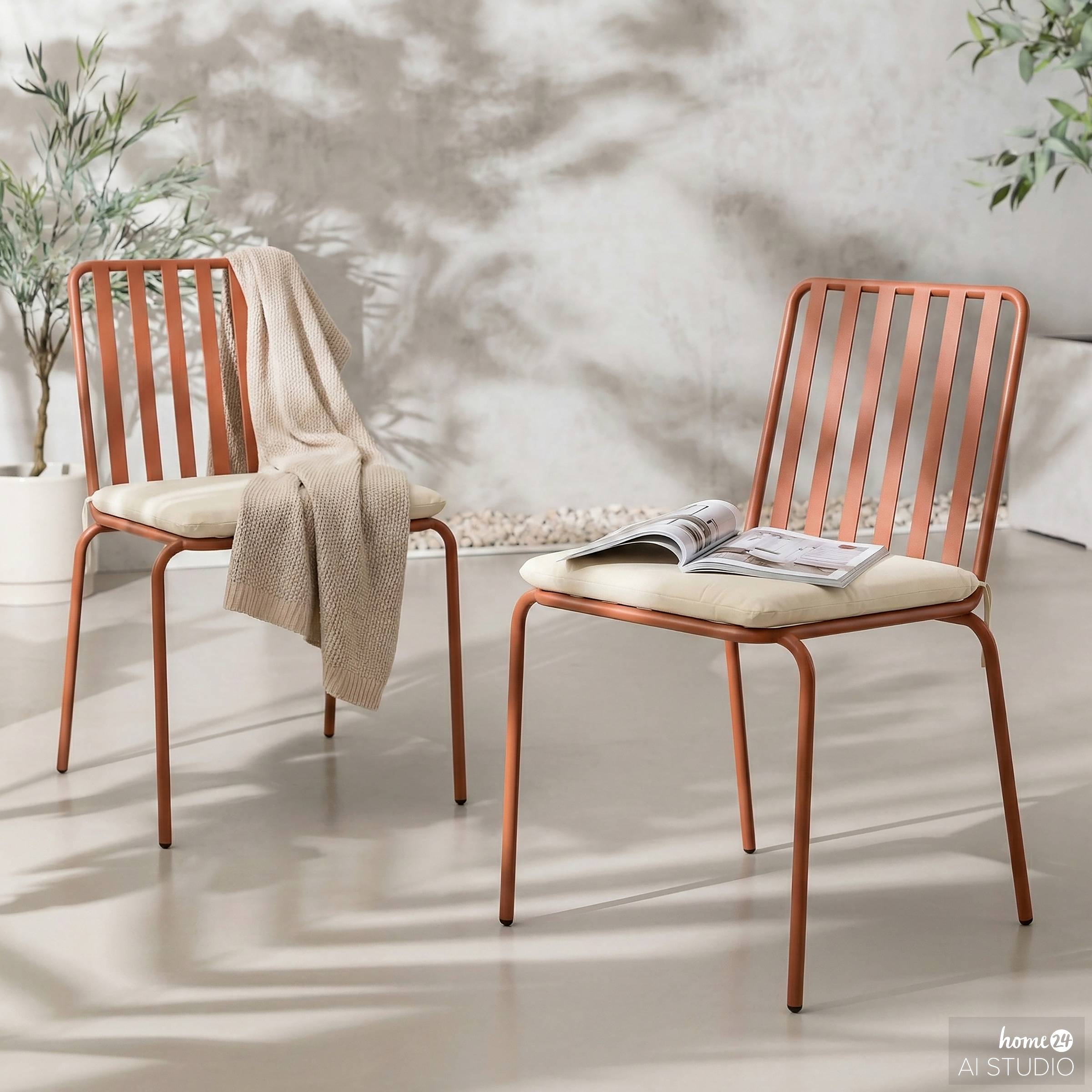 Gartenstuhl Kuna 2er-Set Stahl Terracotta