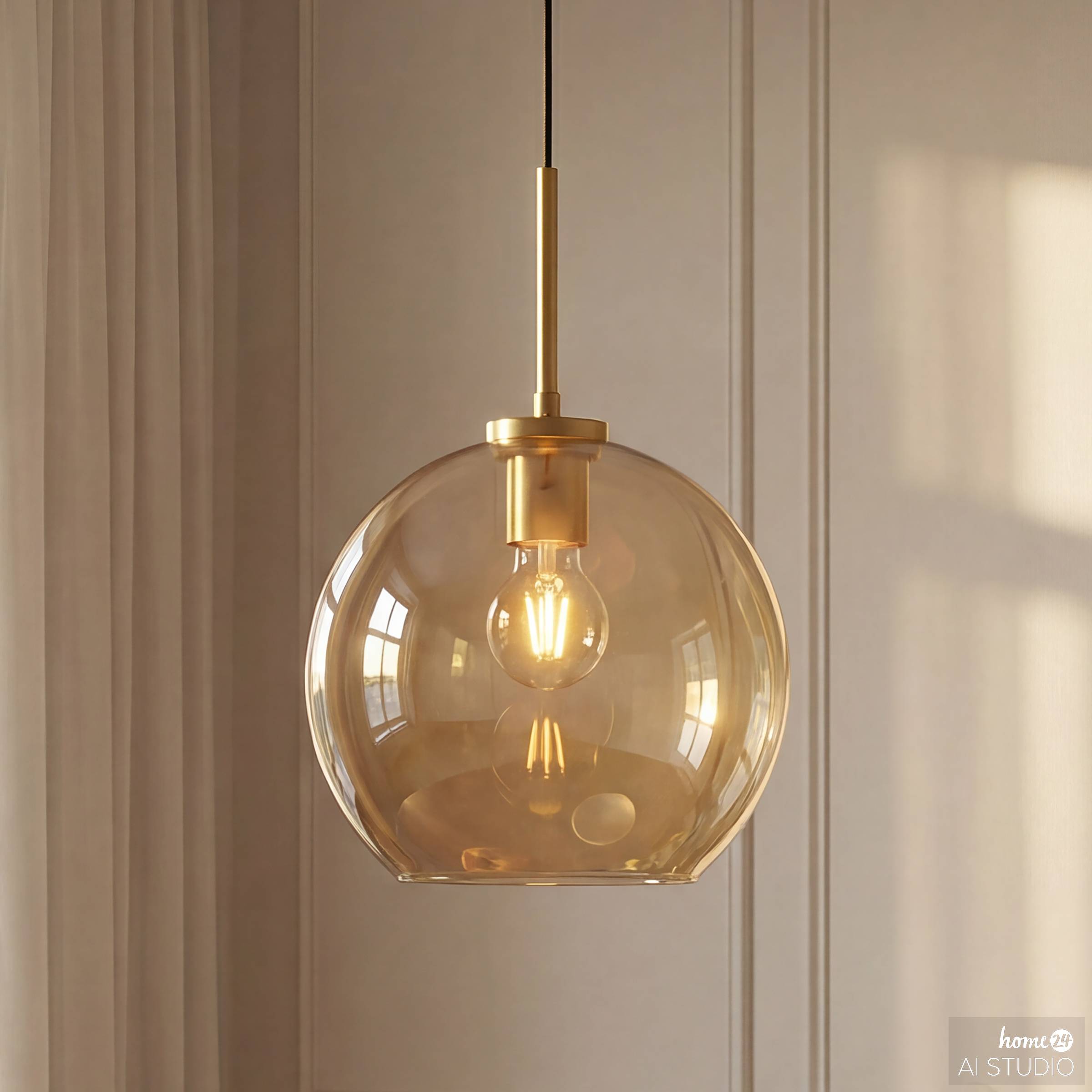 Pendant light Zevro 1-light colored glass iron