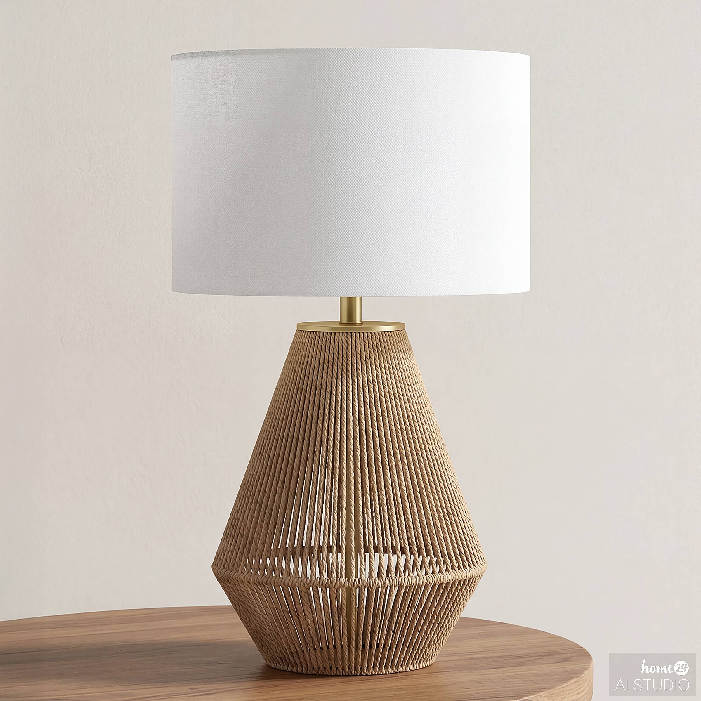 Table lamp STJAN mixed fabric White Beige