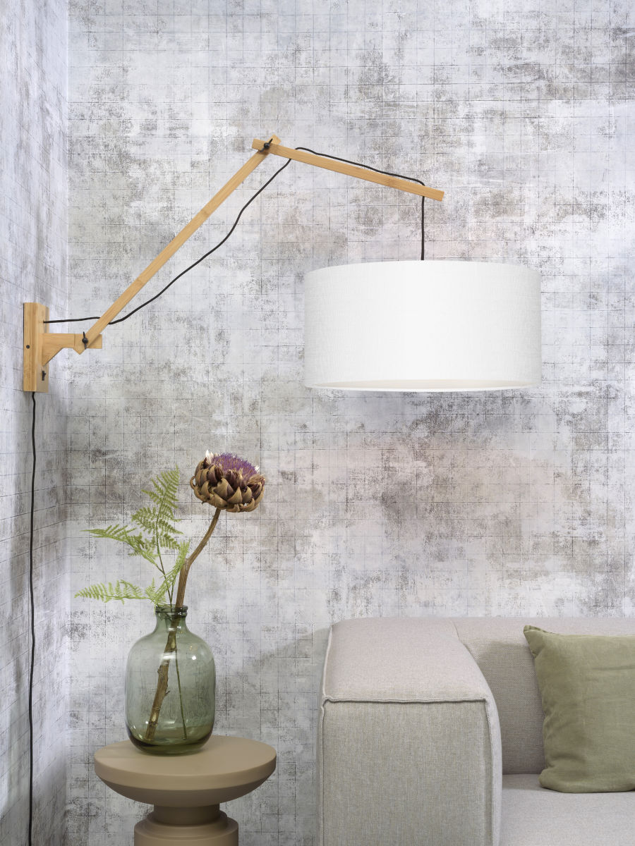 Wall lamp Andes Type B Bamboo Linen White