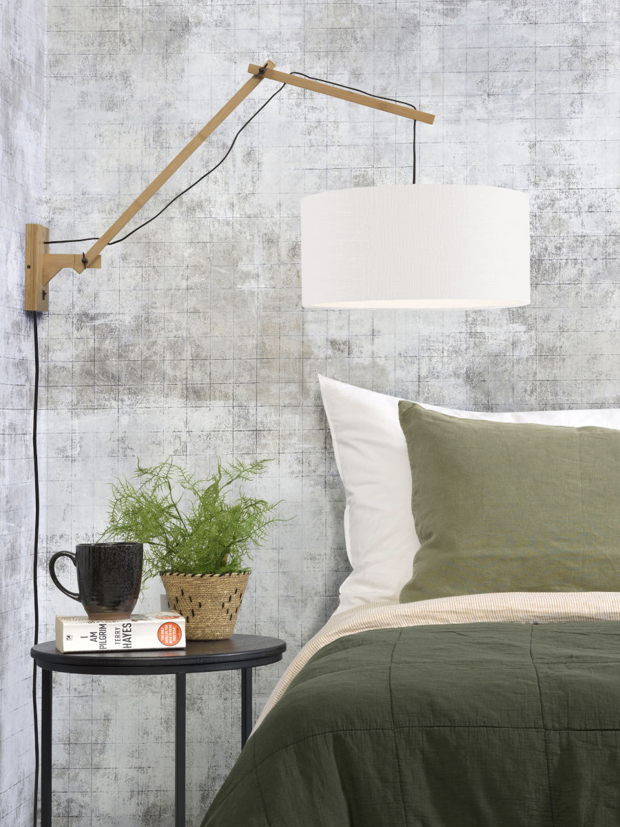 Wall lamp Andes Type B Bamboo Linen White
