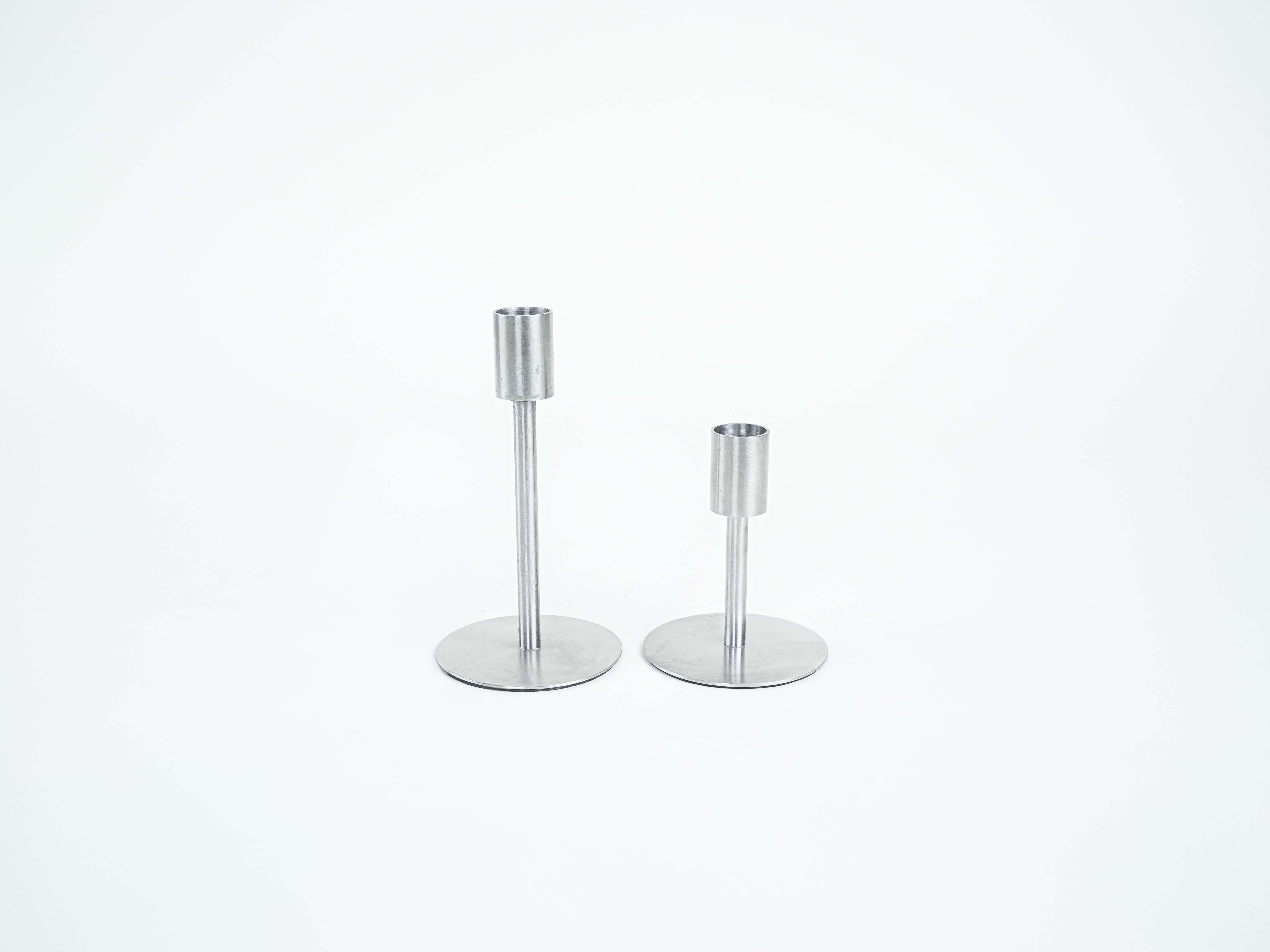 Set aus Metallkerzenständern 1970er Jahre