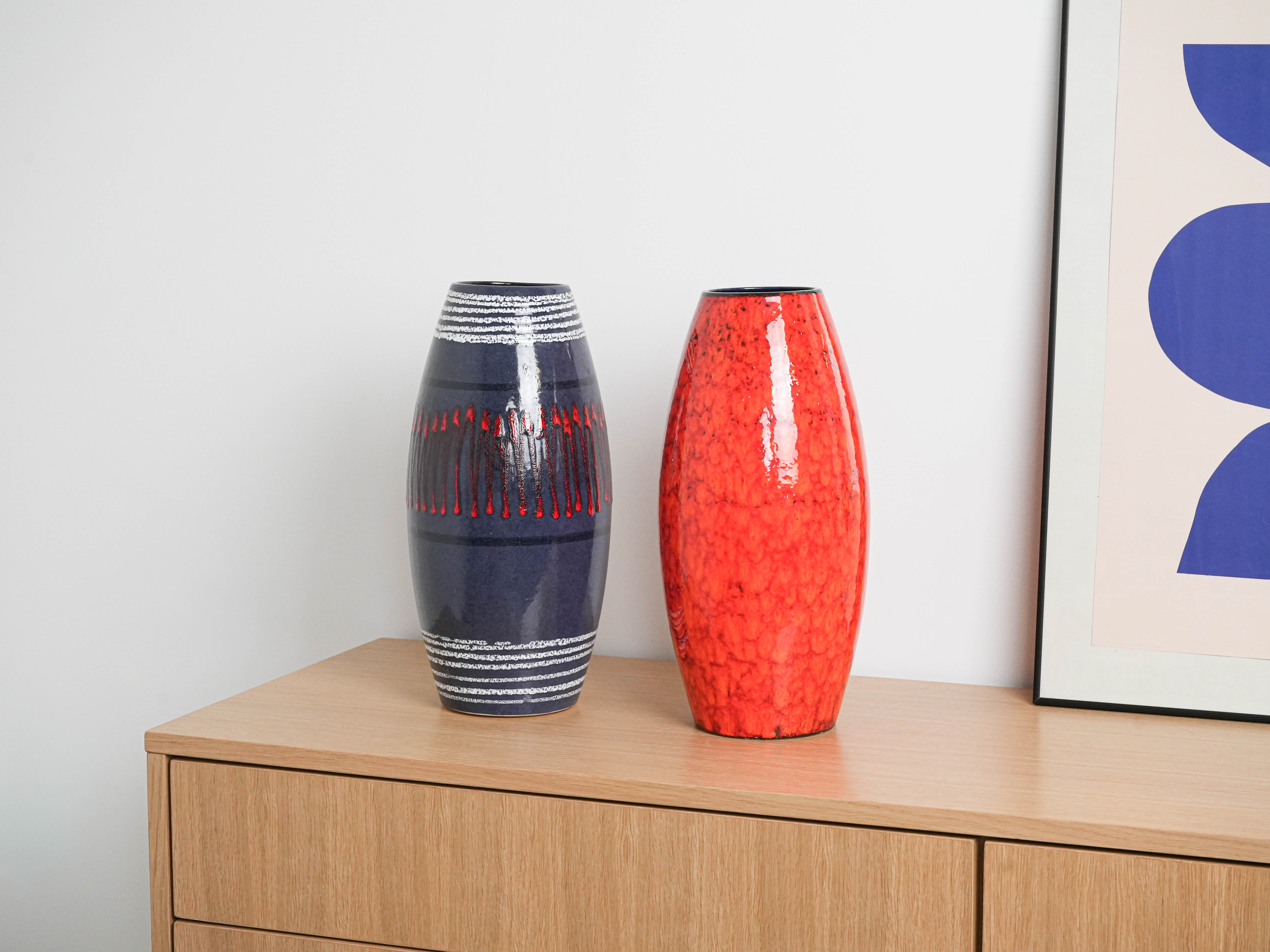 Red ceramic vase 1960s