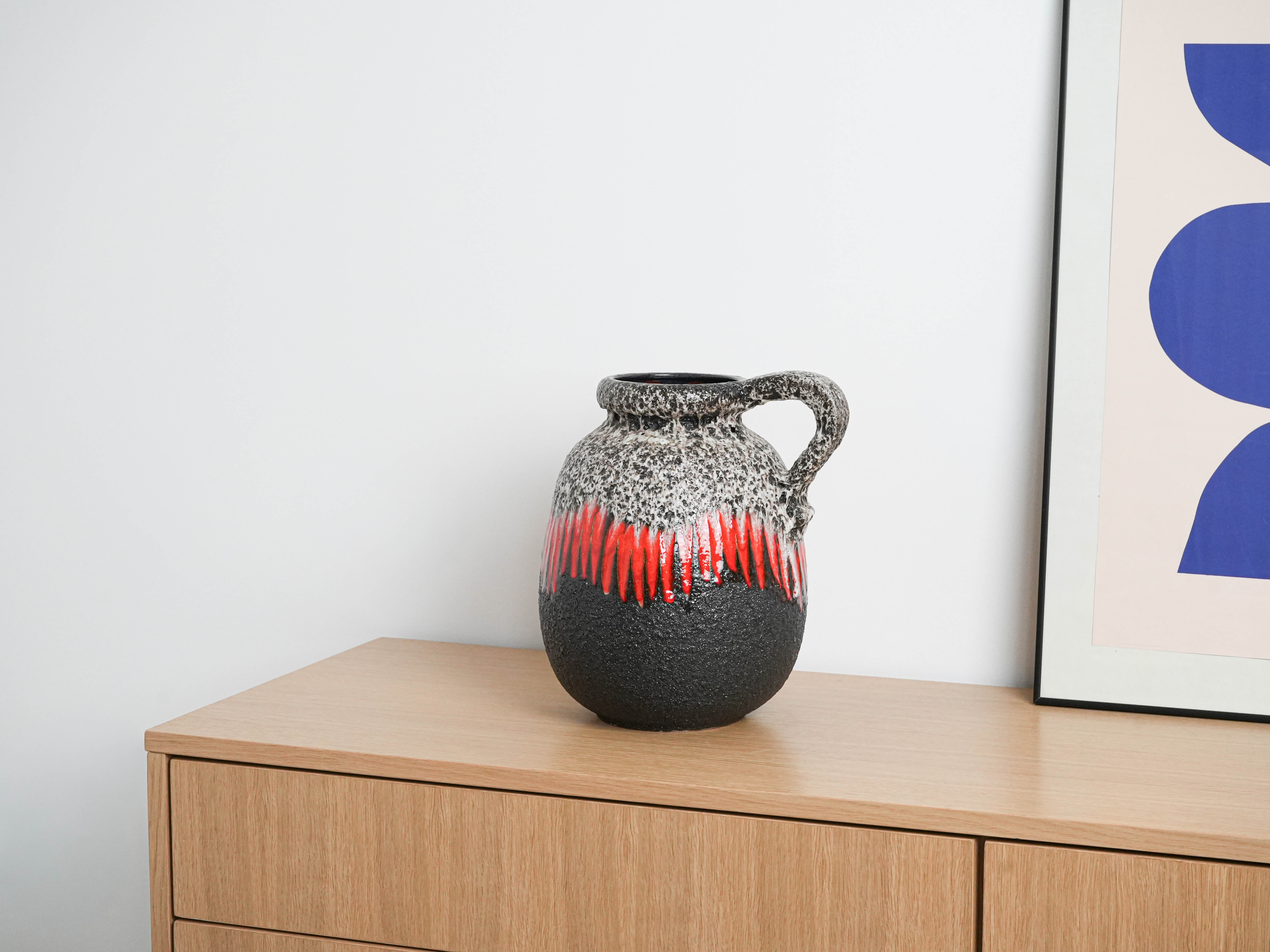 Keramikvase Fat Lava 1960er Jahre