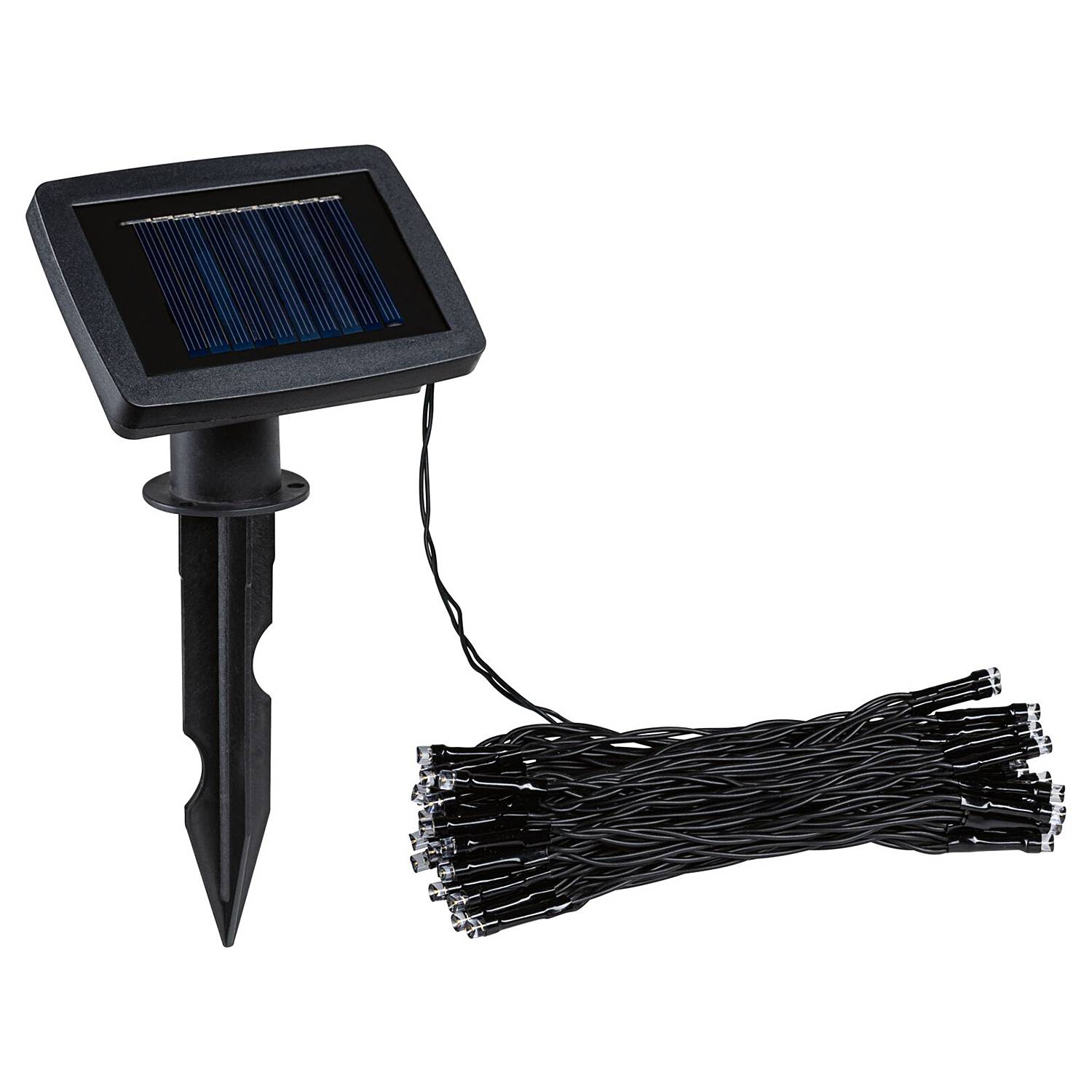 Solar-Lichterkette Aurinka Kunststoff Schwarz Breite: 790 cm