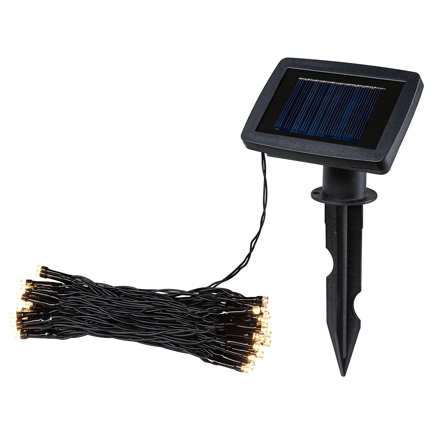 Solar-Lichterkette Aurinka Kunststoff Schwarz Breite: 790 cm