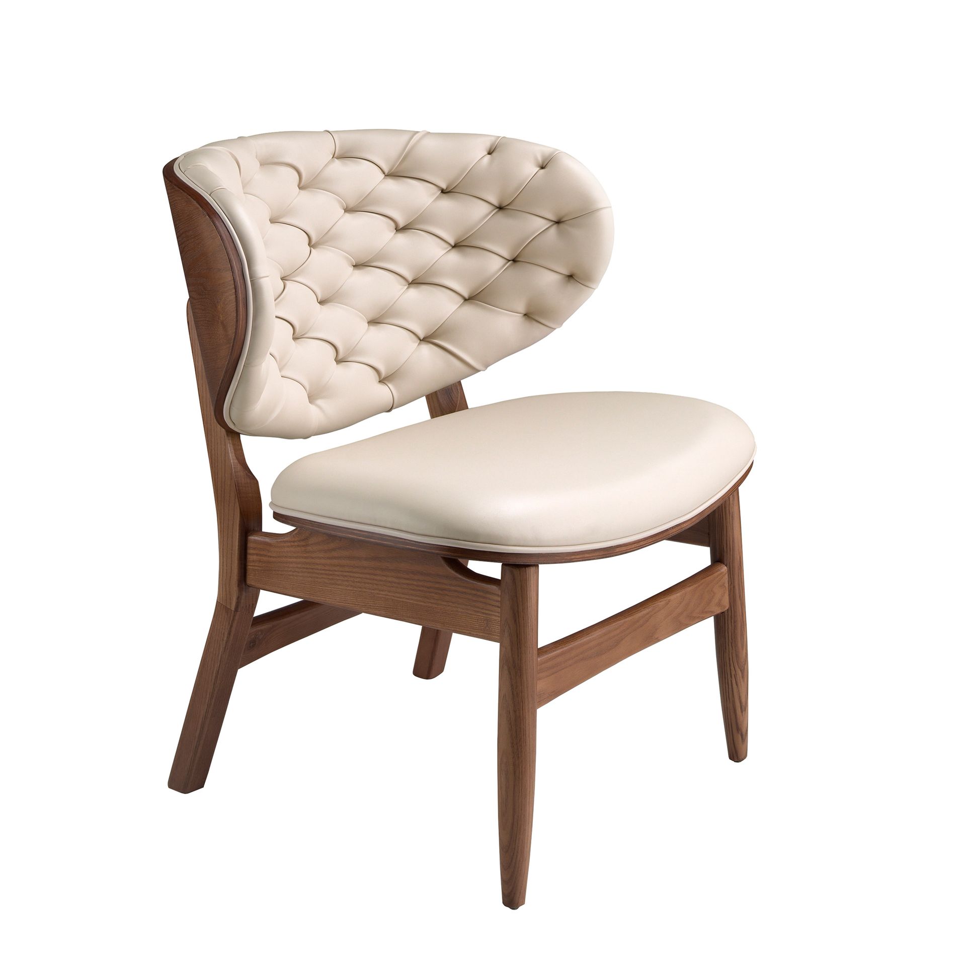 Sessel aus Kunstleder in Sand und Walnuss 5141