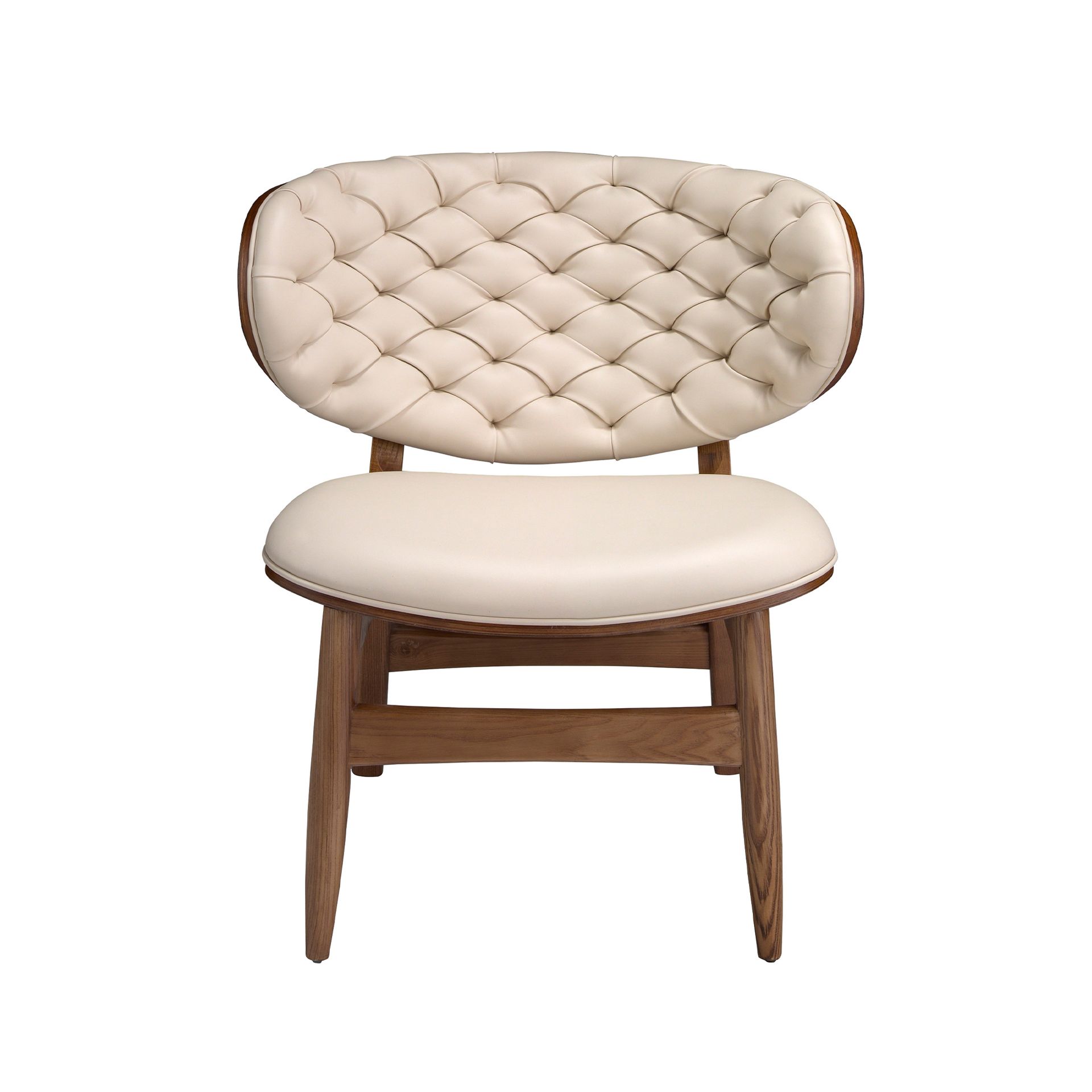 Sessel aus Kunstleder in Sand und Walnuss 5141