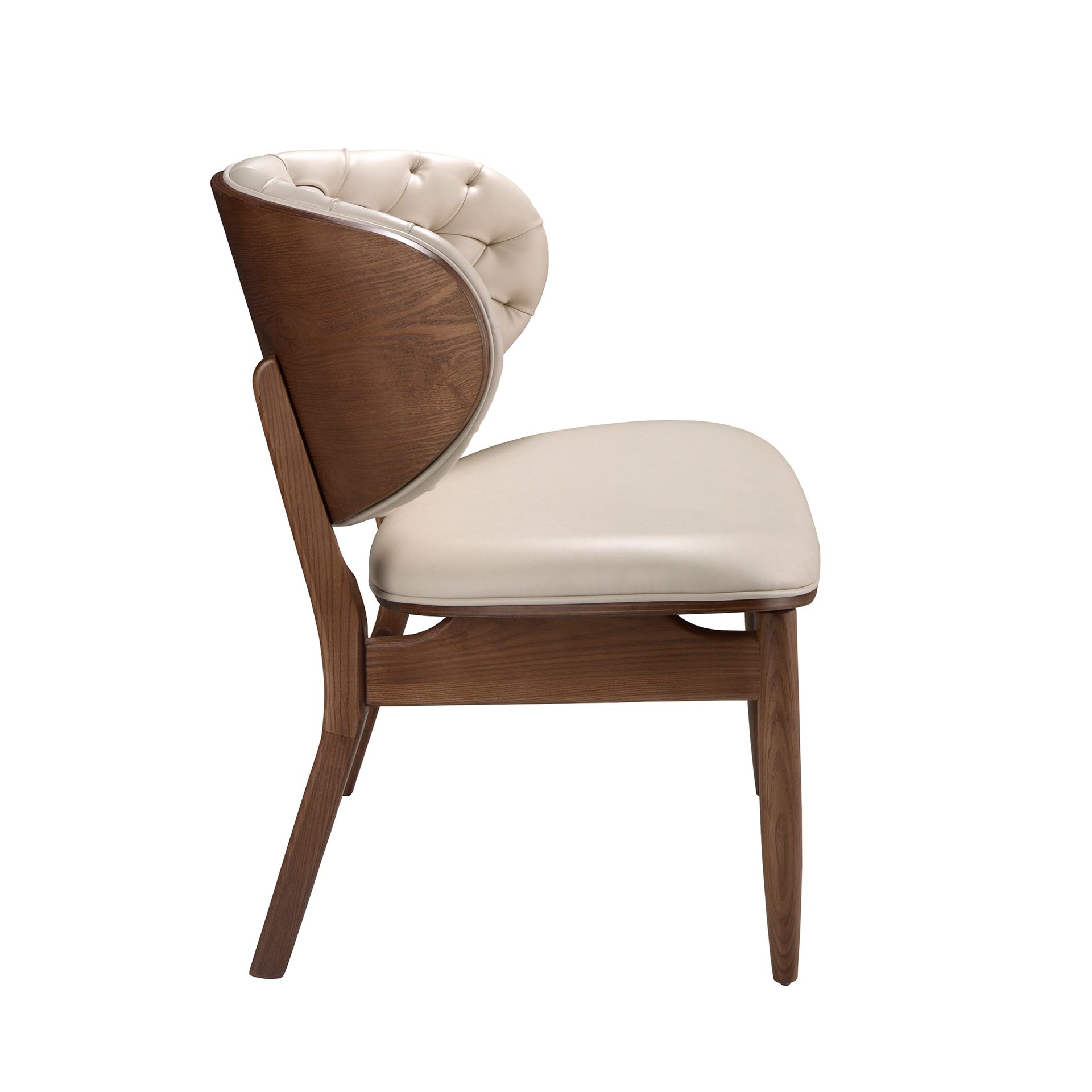 Sessel aus Kunstleder in Sand und Walnuss 5141