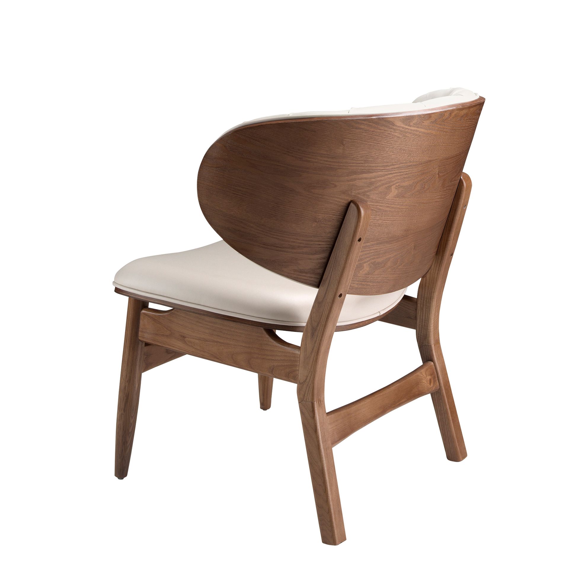 Sessel aus Kunstleder in Sand und Walnuss 5141