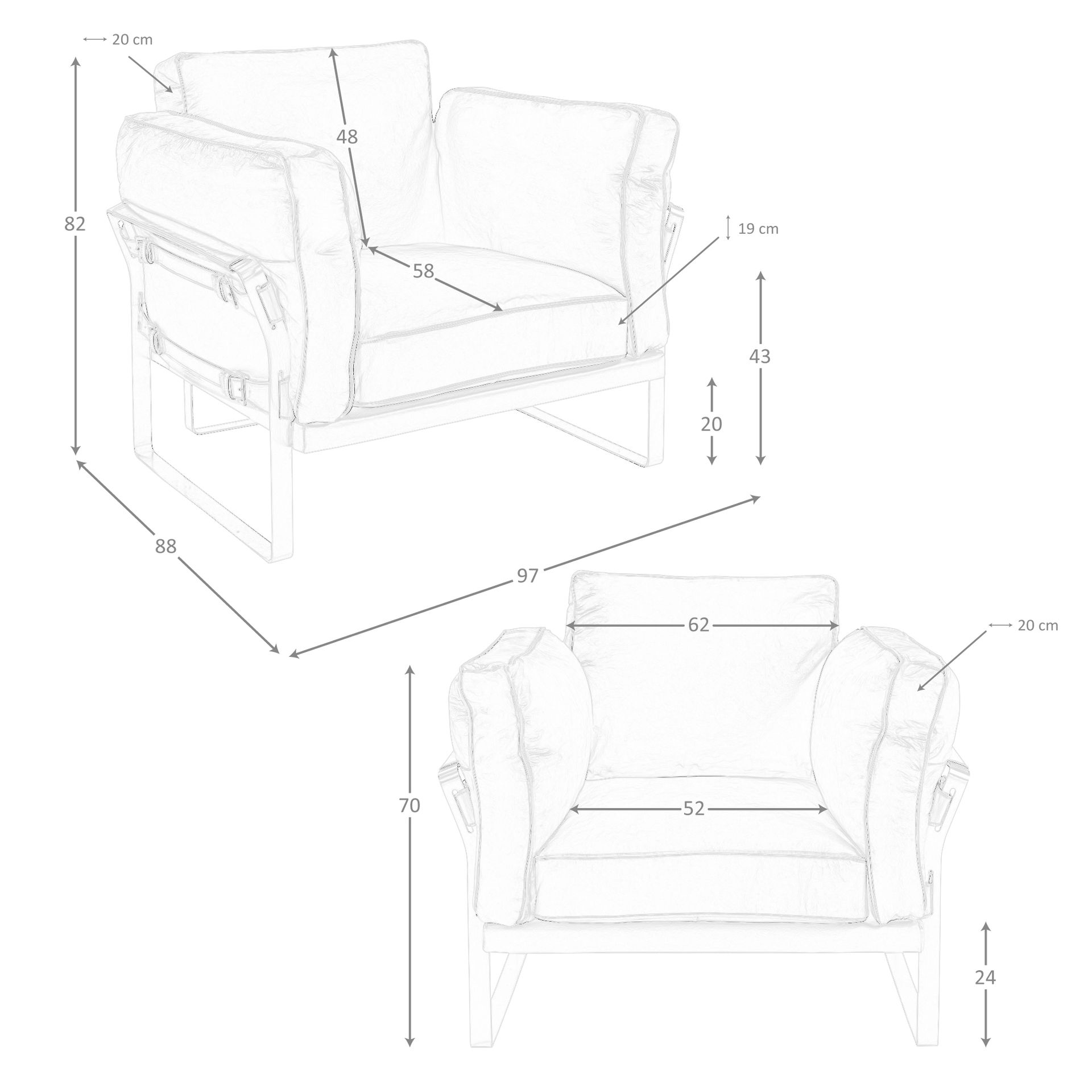 Sessel aus Kamelleder 5169
