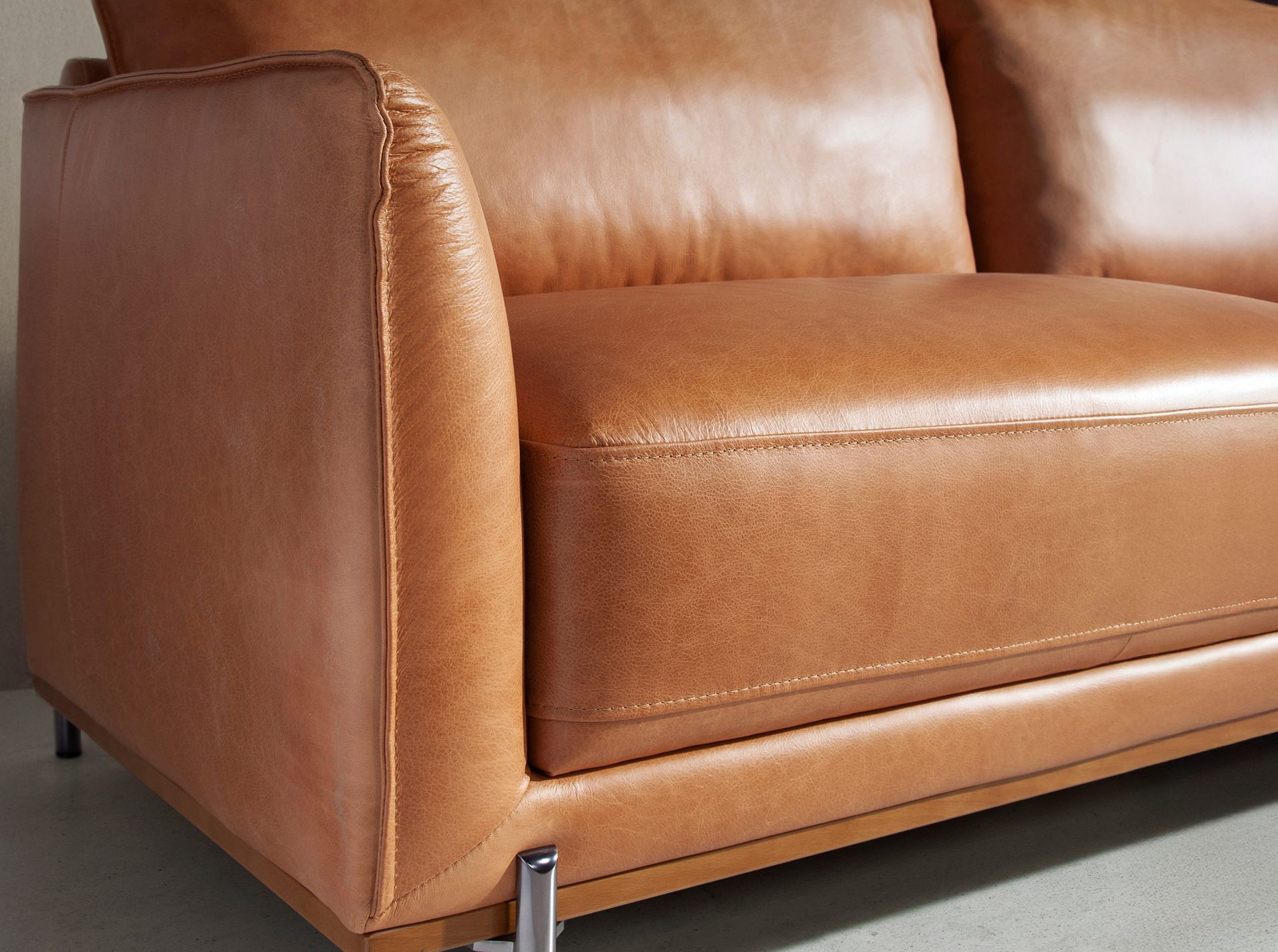 3-Sitzer Sofa in braunem Leder 6130