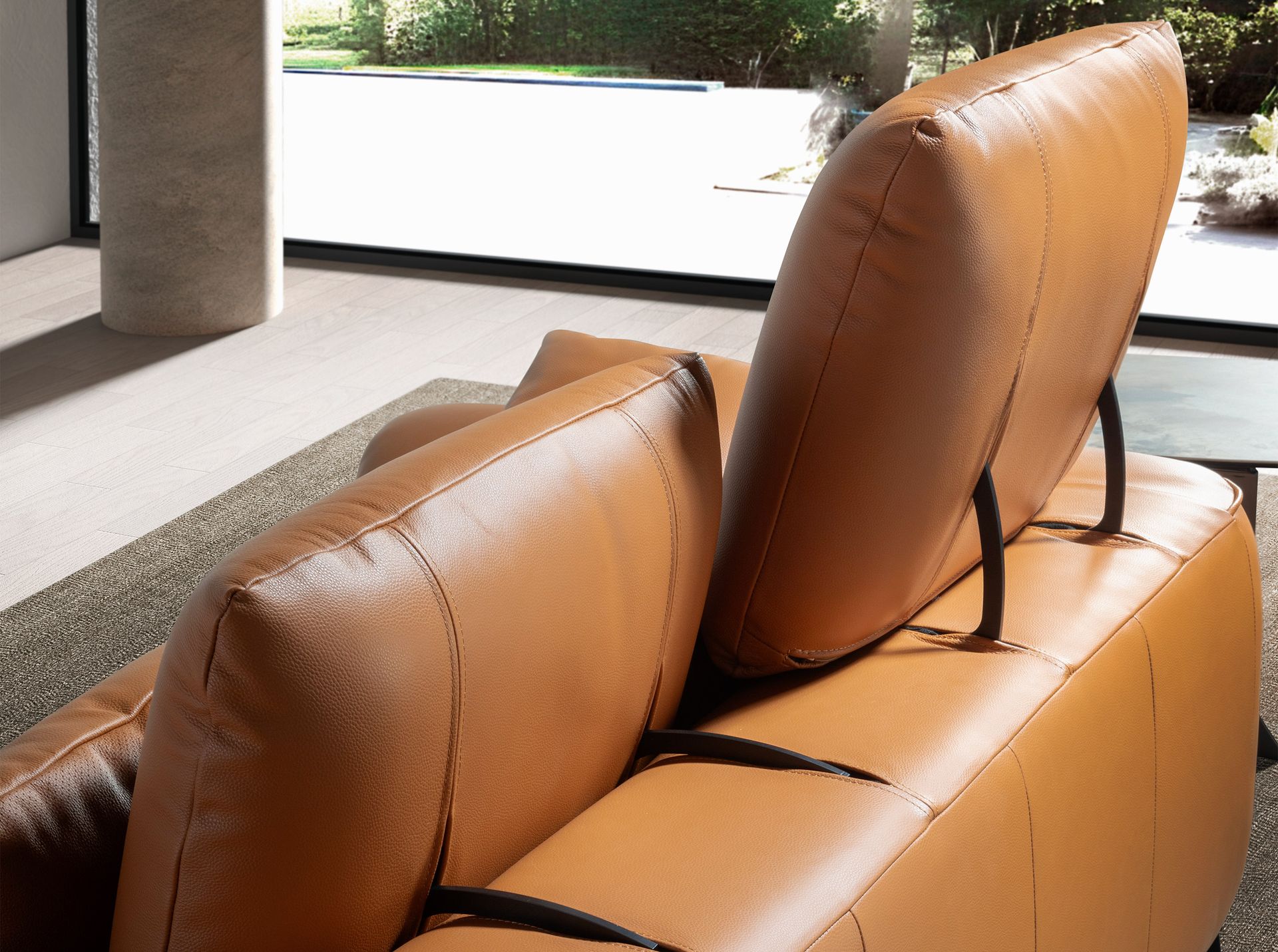 2-Sitzer Sofa braunes Leder 6207