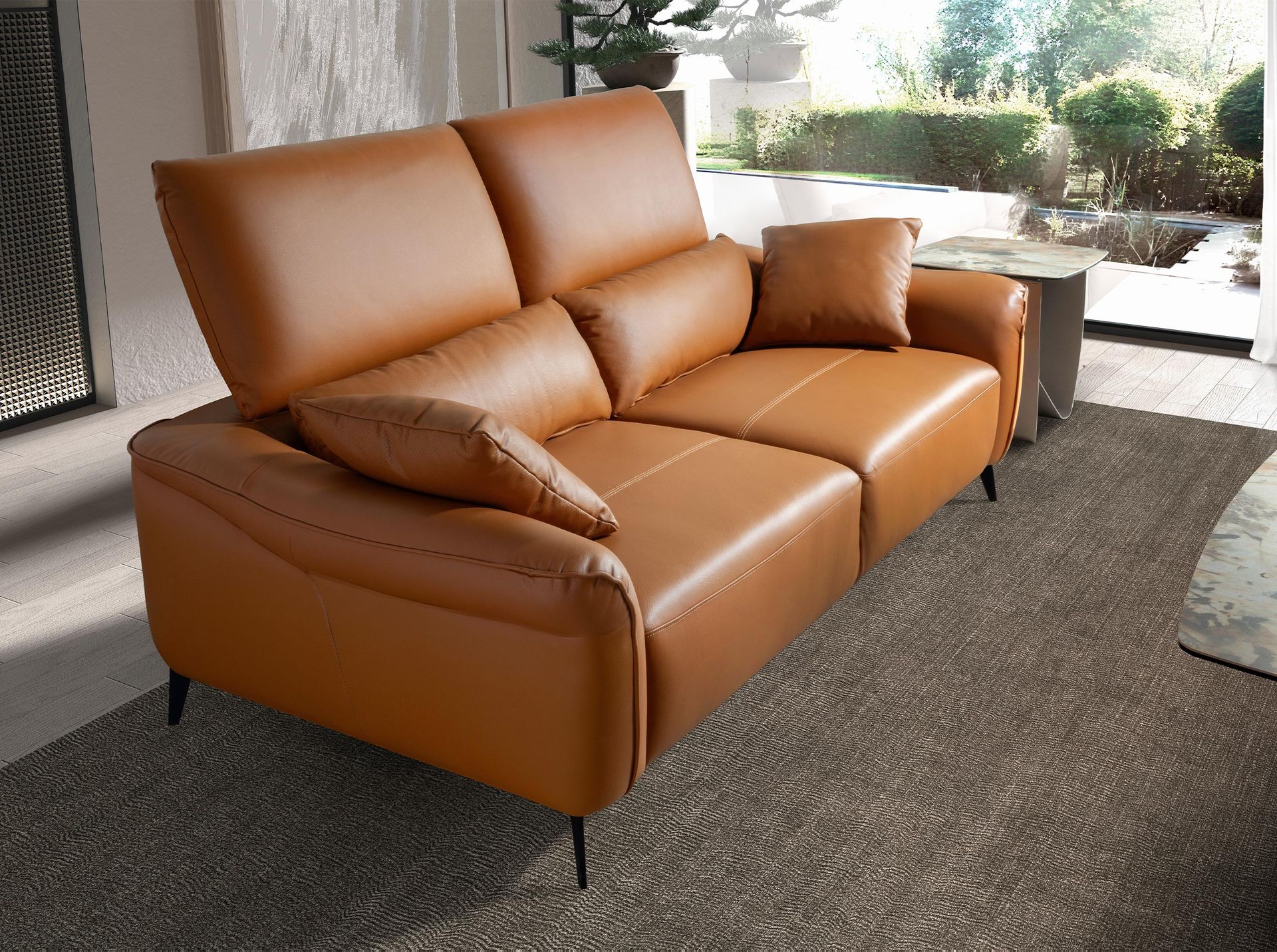 2-Sitzer Sofa braunes Leder 6207