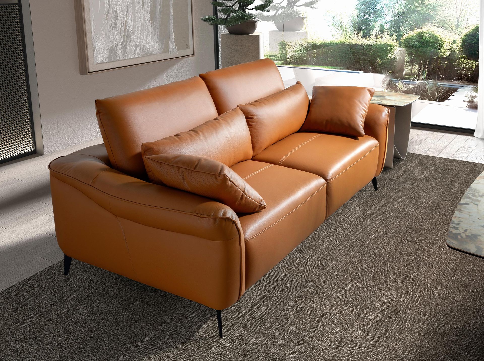 3-Sitzer Sofa braunes Leder 6208