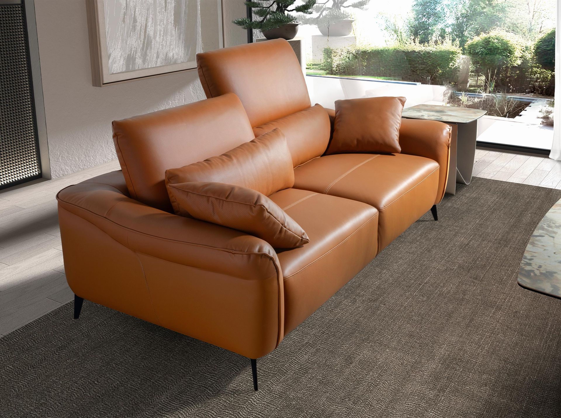 3-Sitzer Sofa braunes Leder 6208