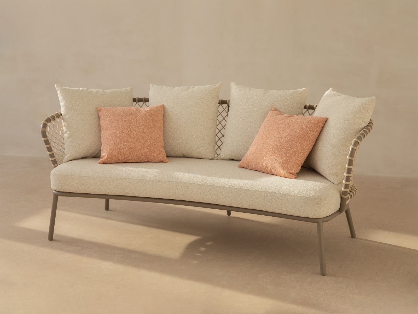 2-Seater Outdoor Sofa Canar Polyester Beige