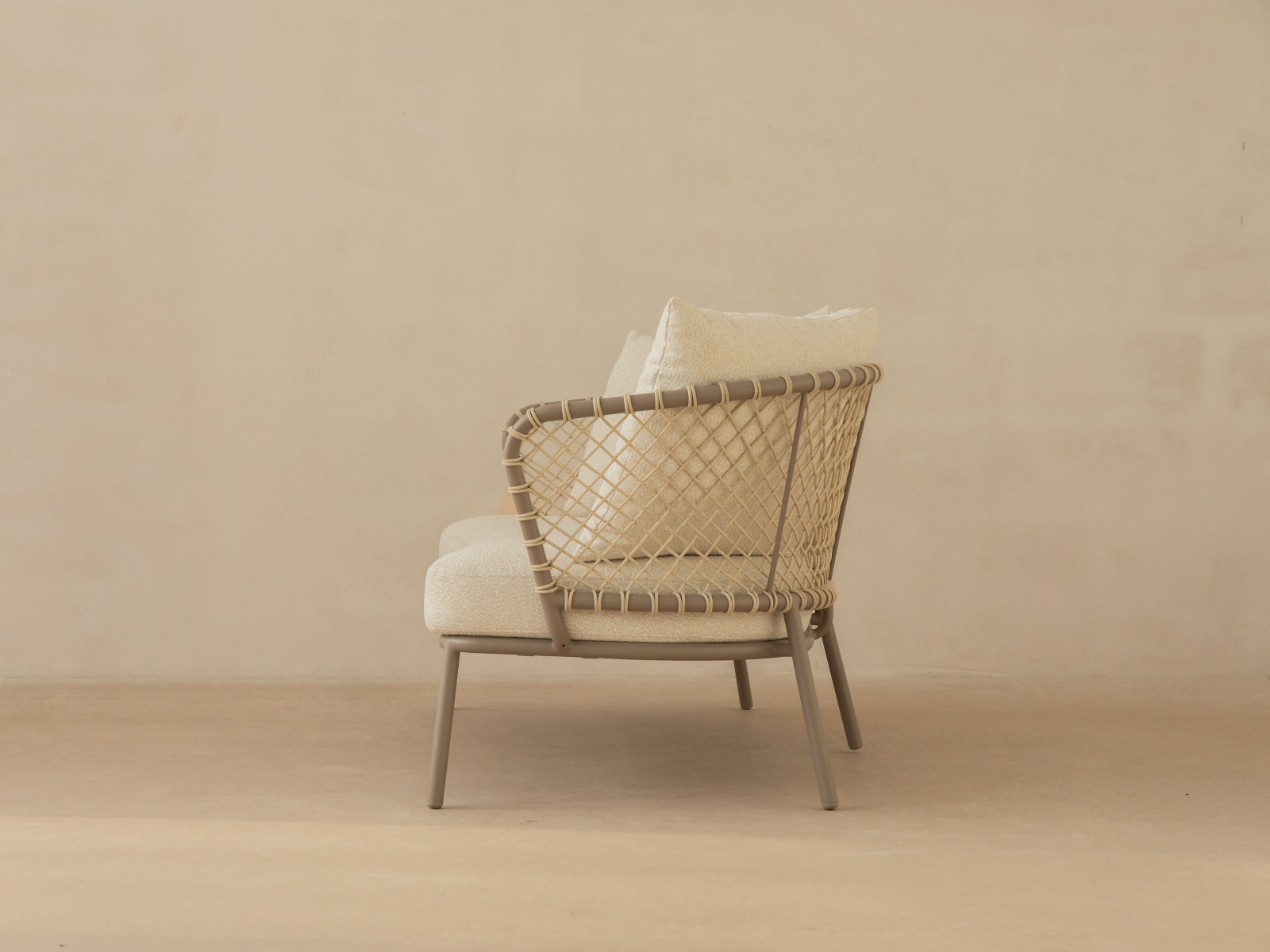 2-Sitzer Outdoor Sofa Canar Polyester Creme