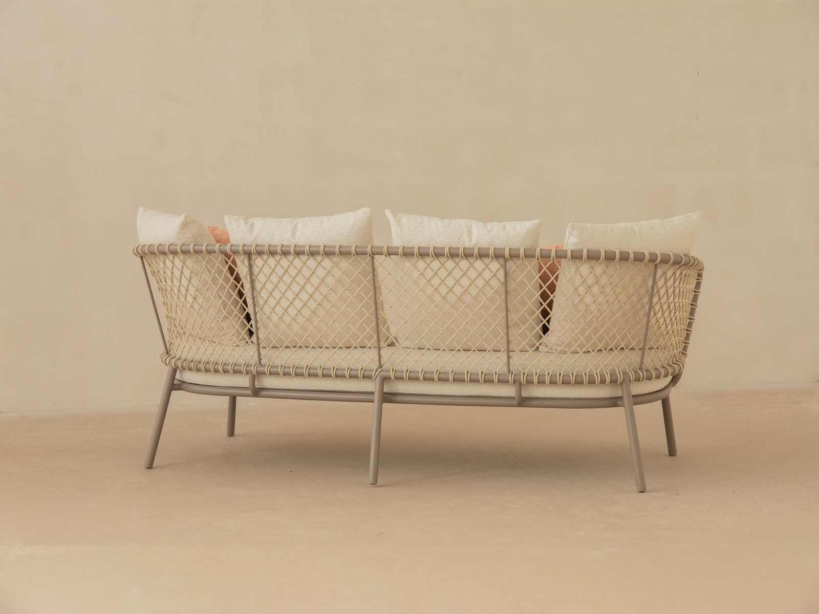 2-Sitzer Outdoor Sofa Canar Polyester Creme