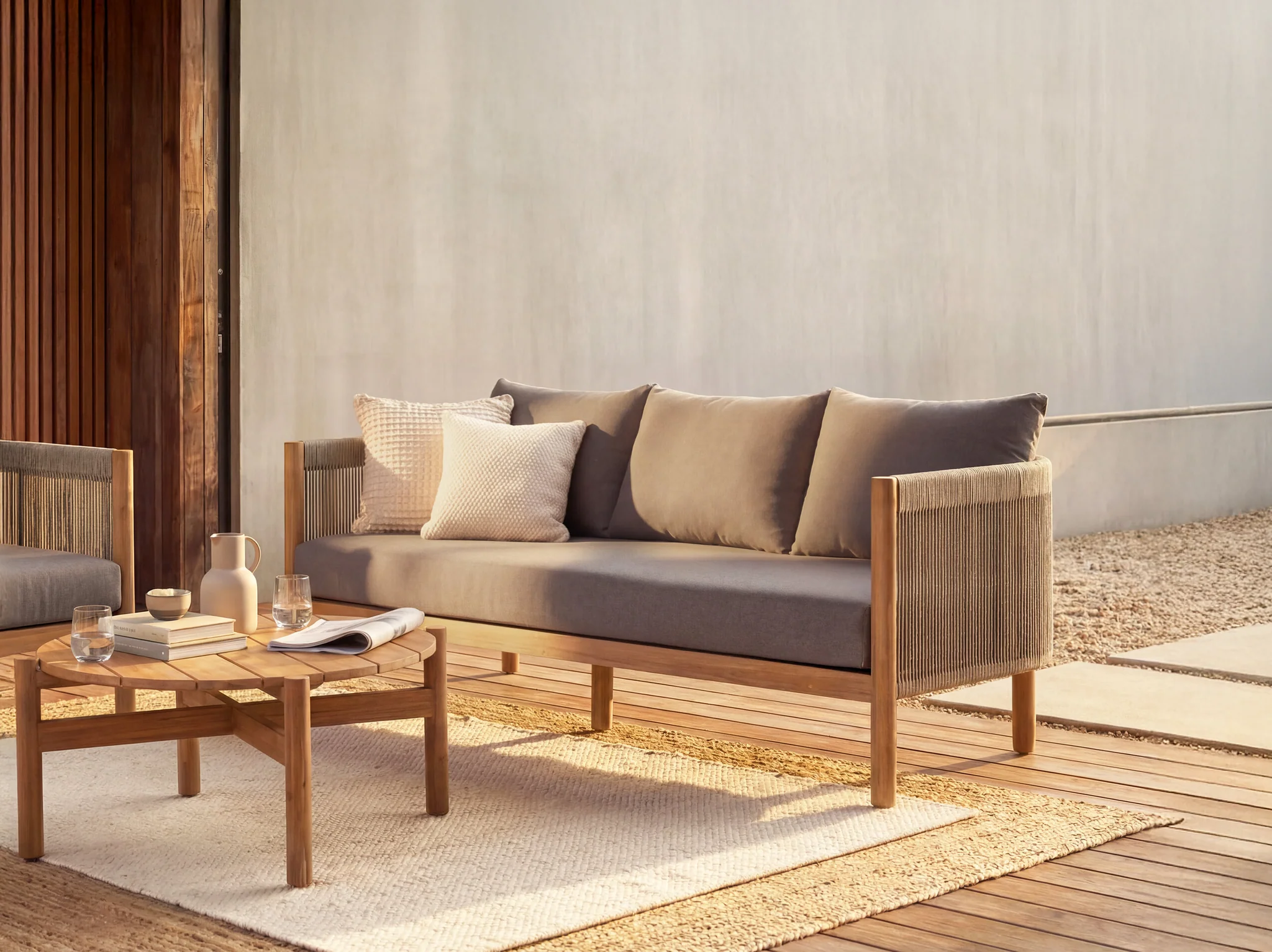 Majorelle Outdoor Sofa 3-Sitzer Polyester Sand