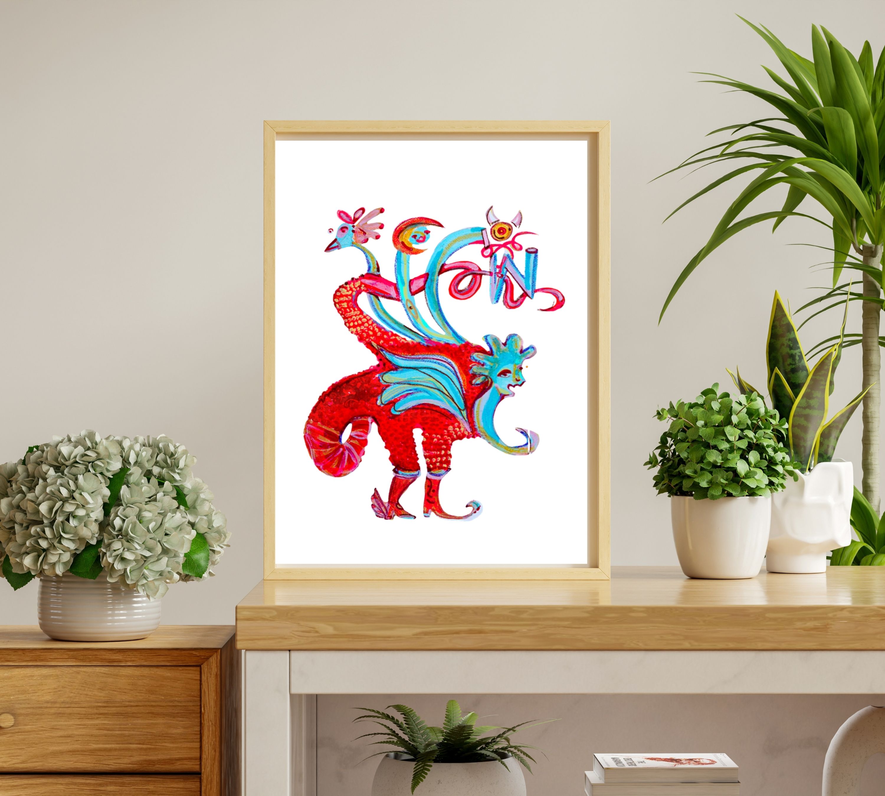 Python Art Print Multicolored