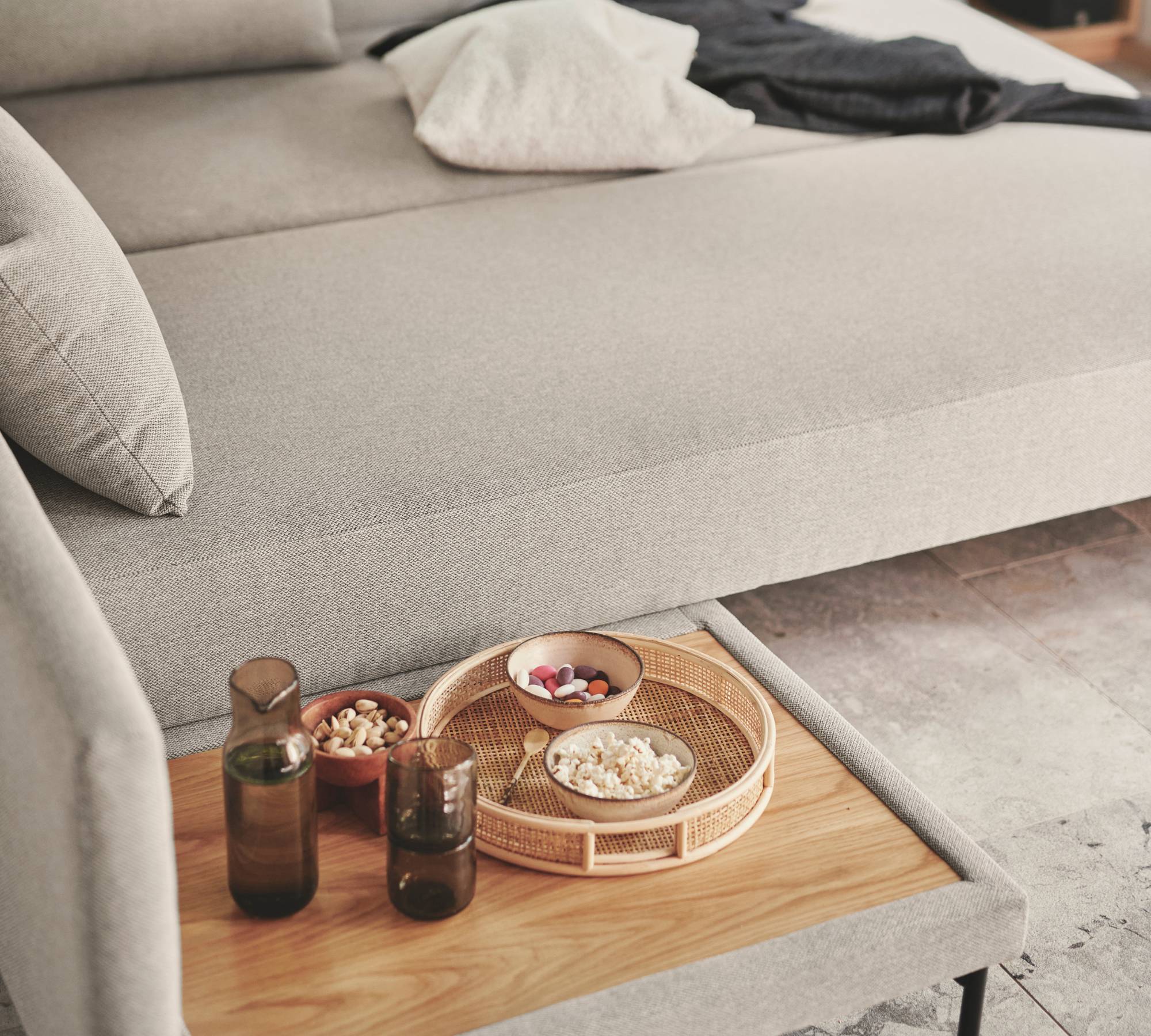 Vivica Sofa Bed Recamiere Right Agnes Brown