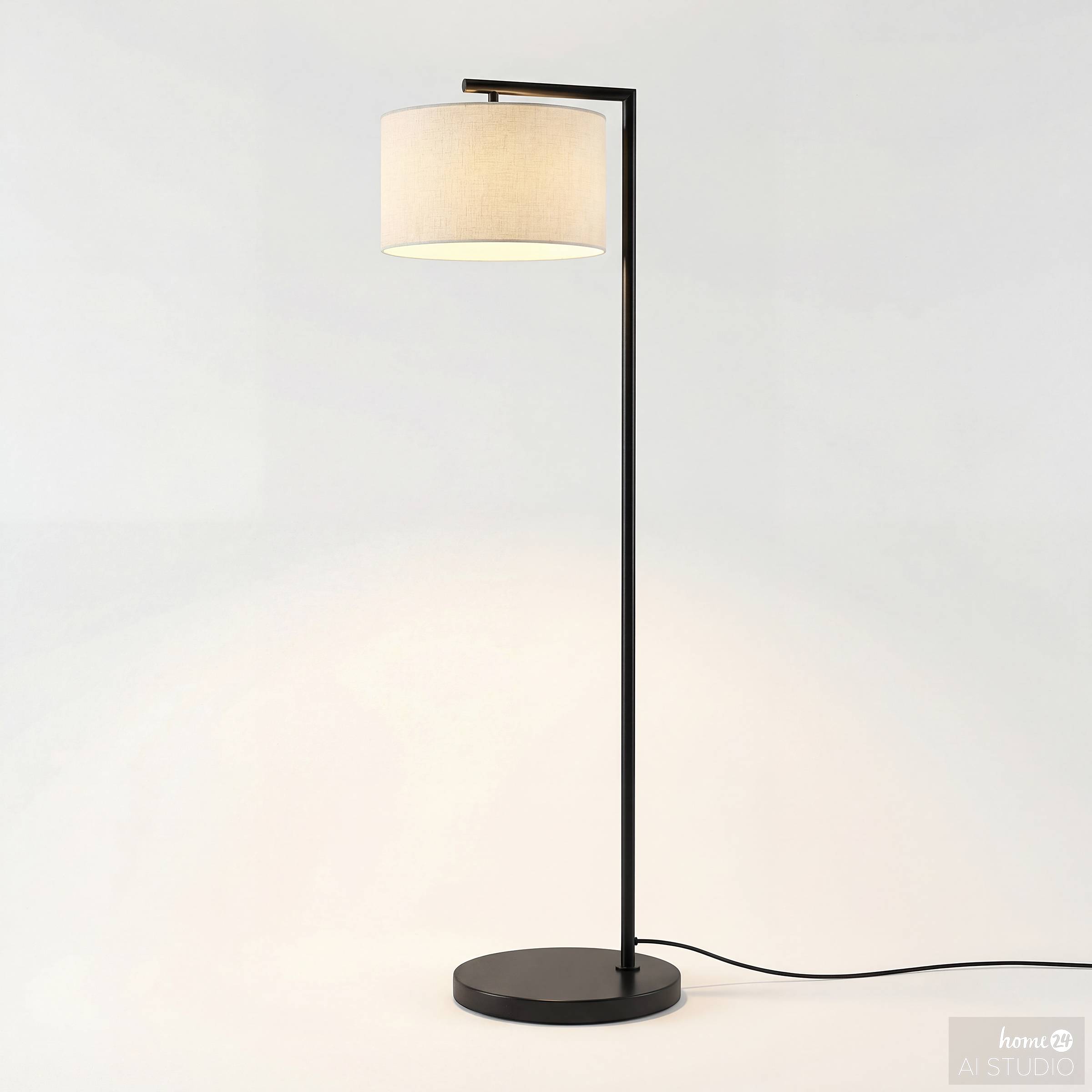 Stehleuchte Gino Frottee / Eisen 1-flammig Weiß
