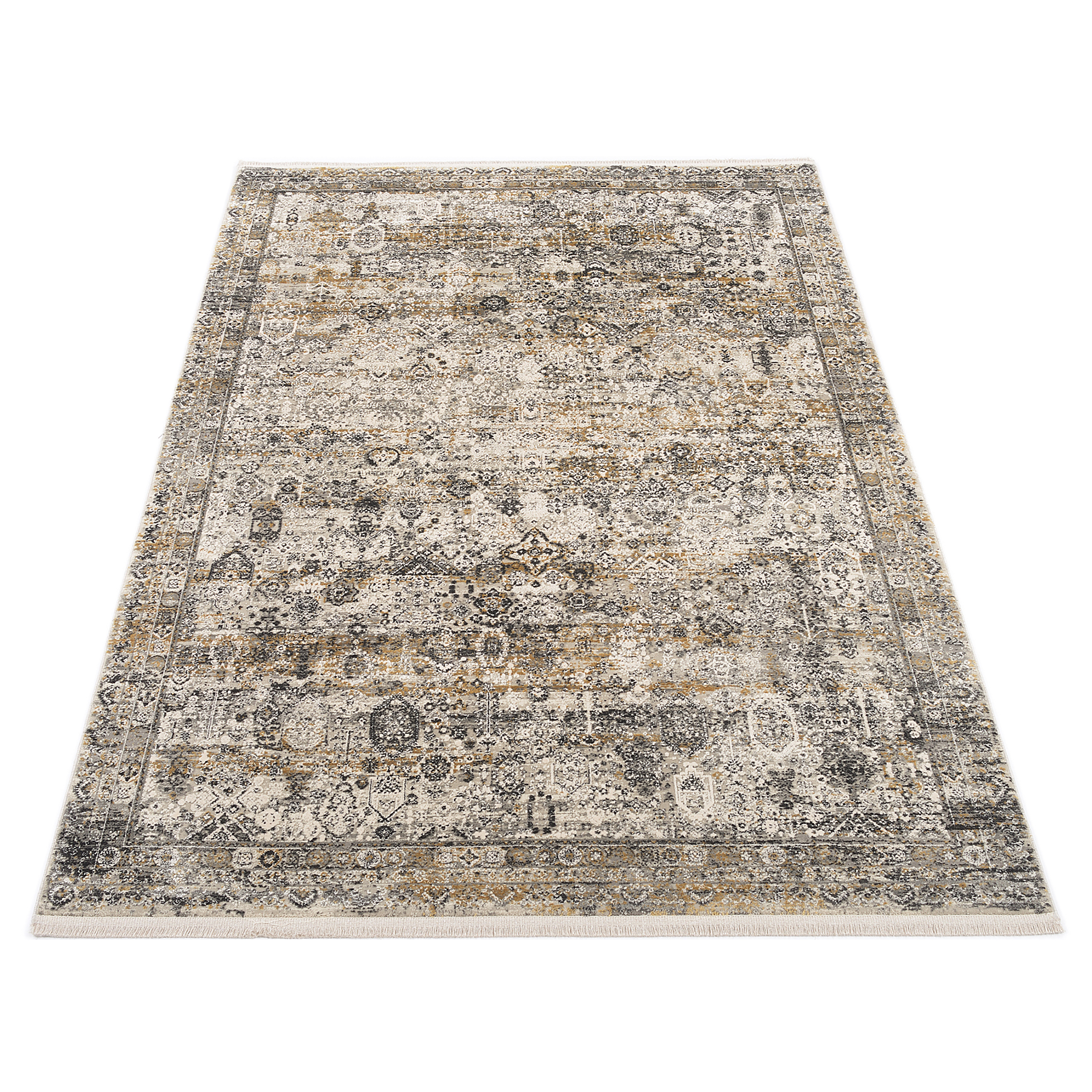 Kurzflorteppich Auroras Squisito Viskose Grau Gold 140x200cm