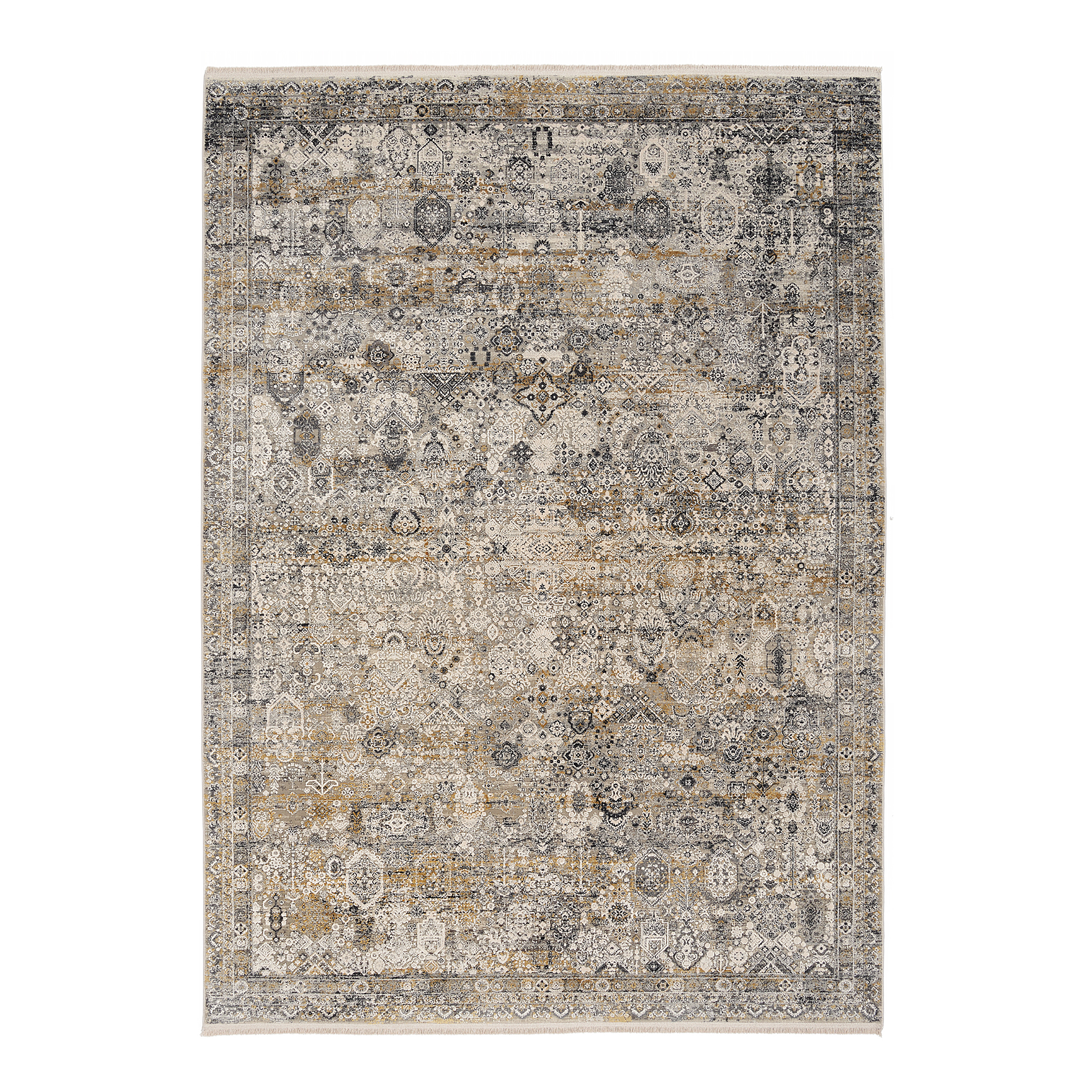 Kurzflorteppich Auroras Squisito Viskose Grau Gold 140x200cm