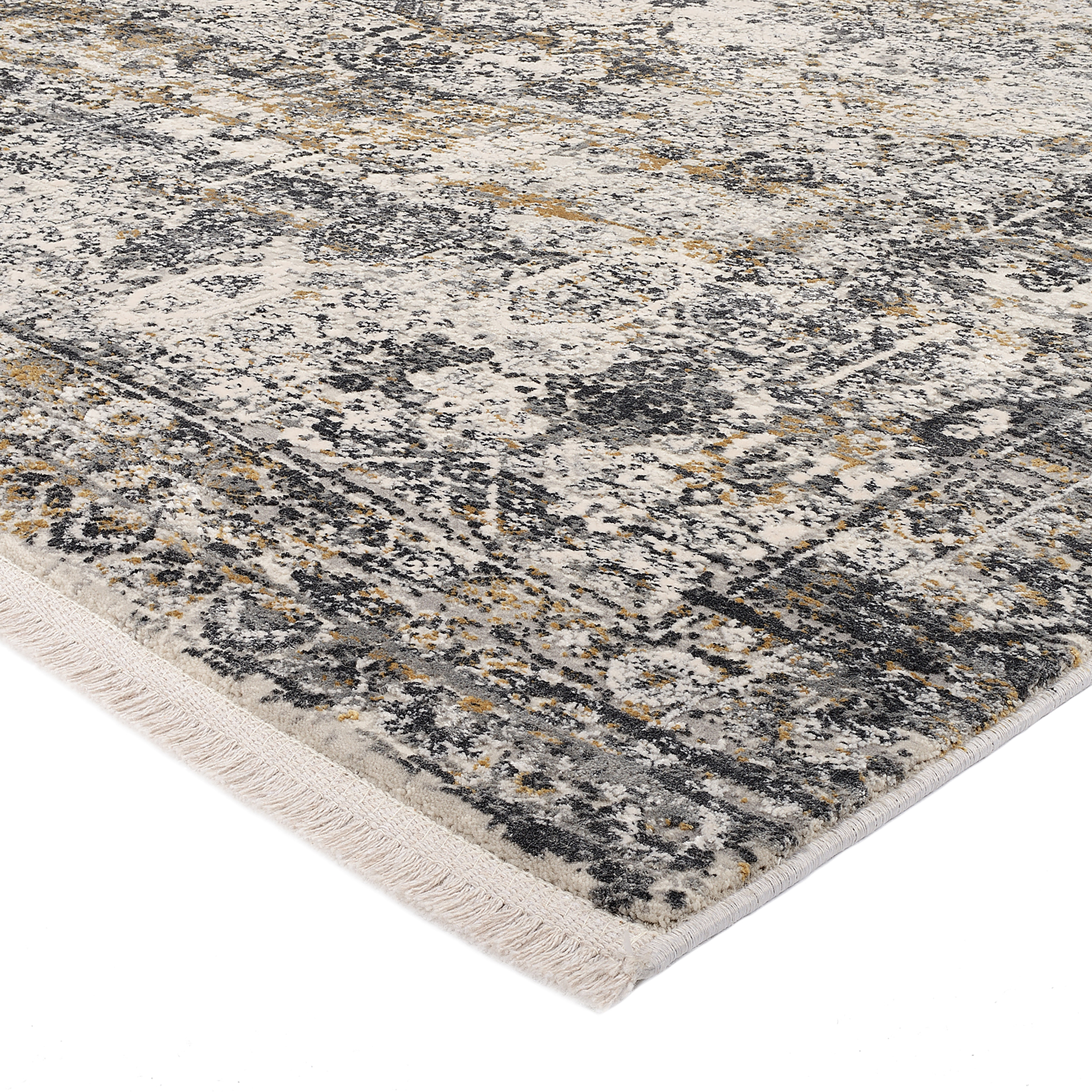 Kurzflorteppich Auroras Squisito Viskose Grau Gold 140x200cm