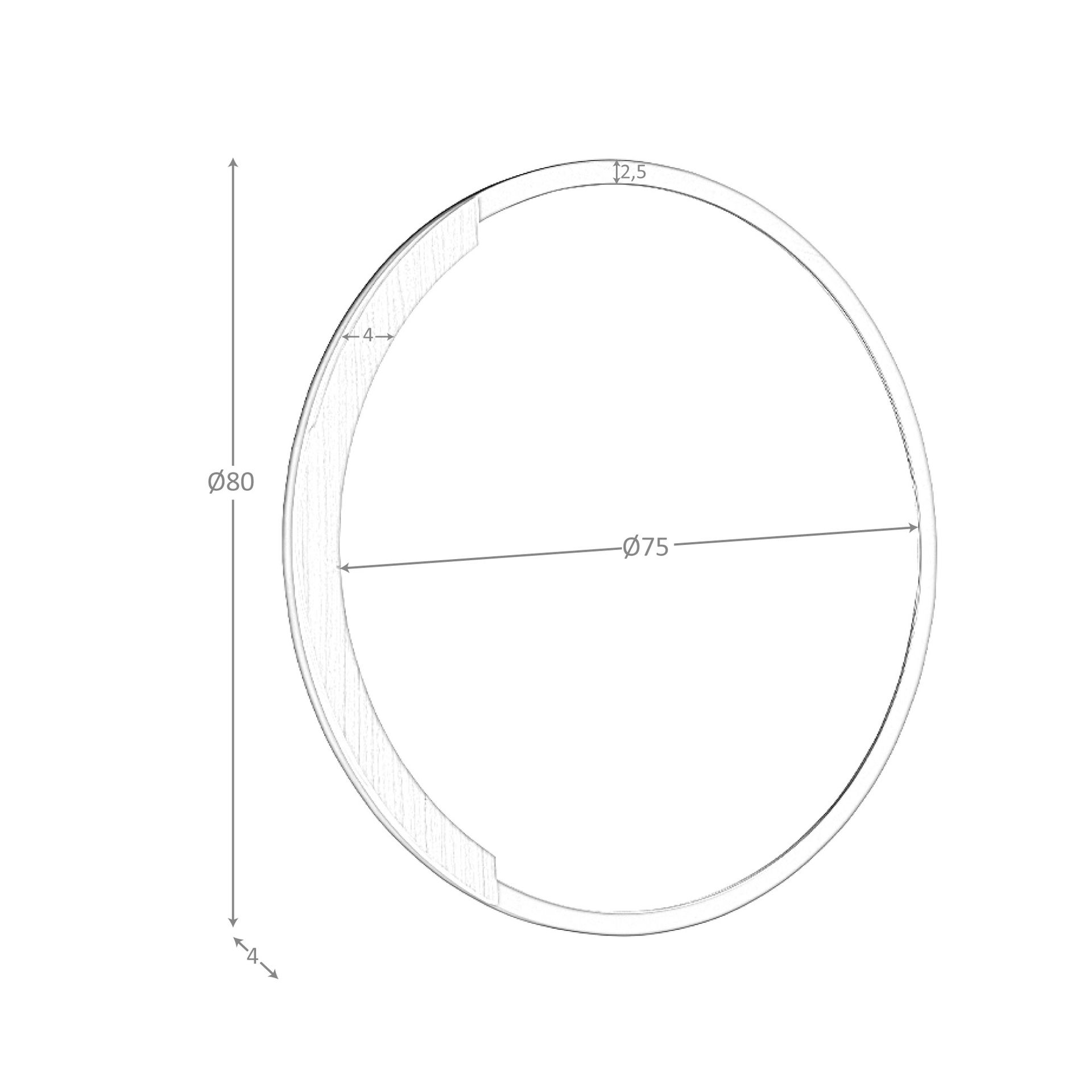Wooden Wall Mirror Black 3247 Ø80cm