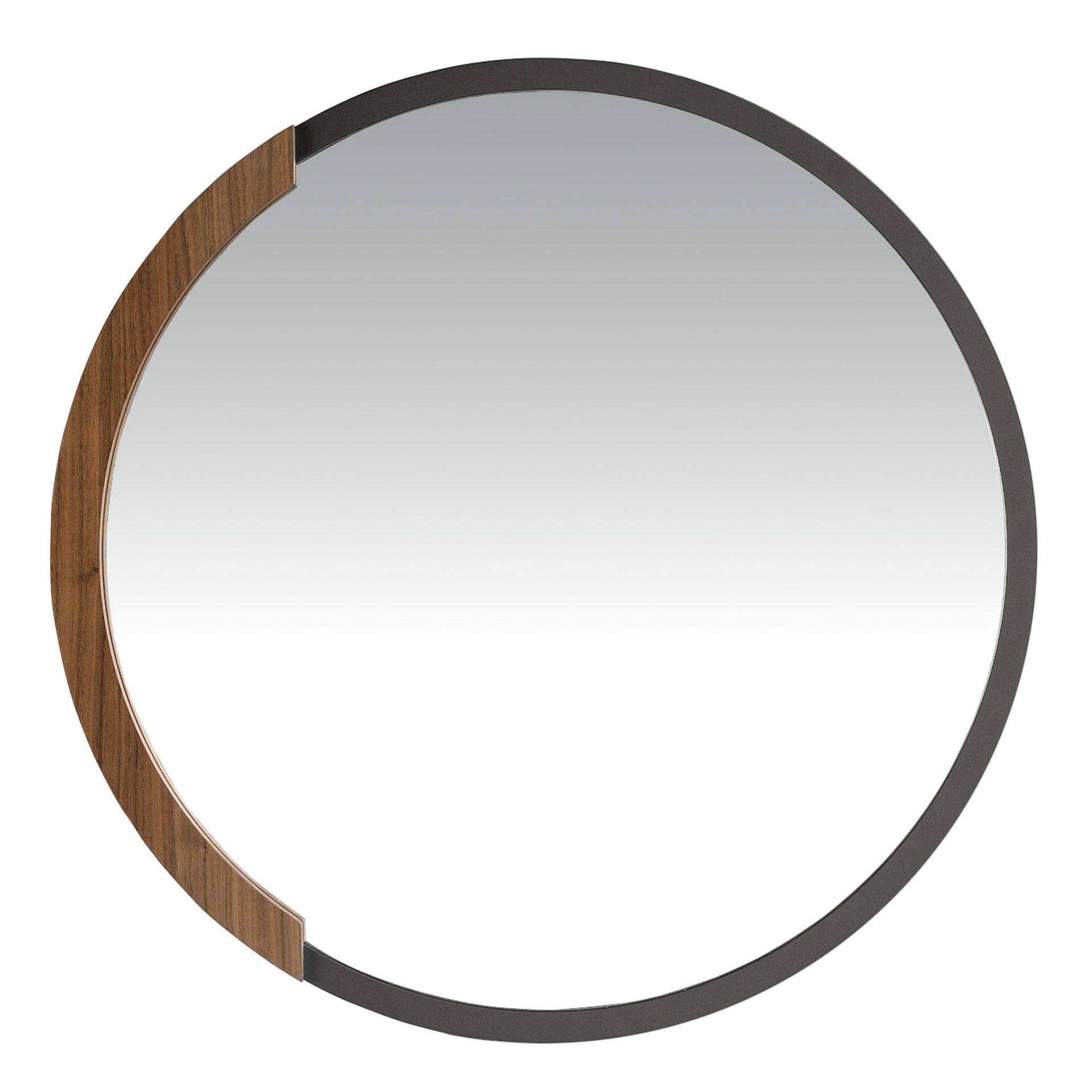 Wooden Wall Mirror Black 3247 Ø80cm
