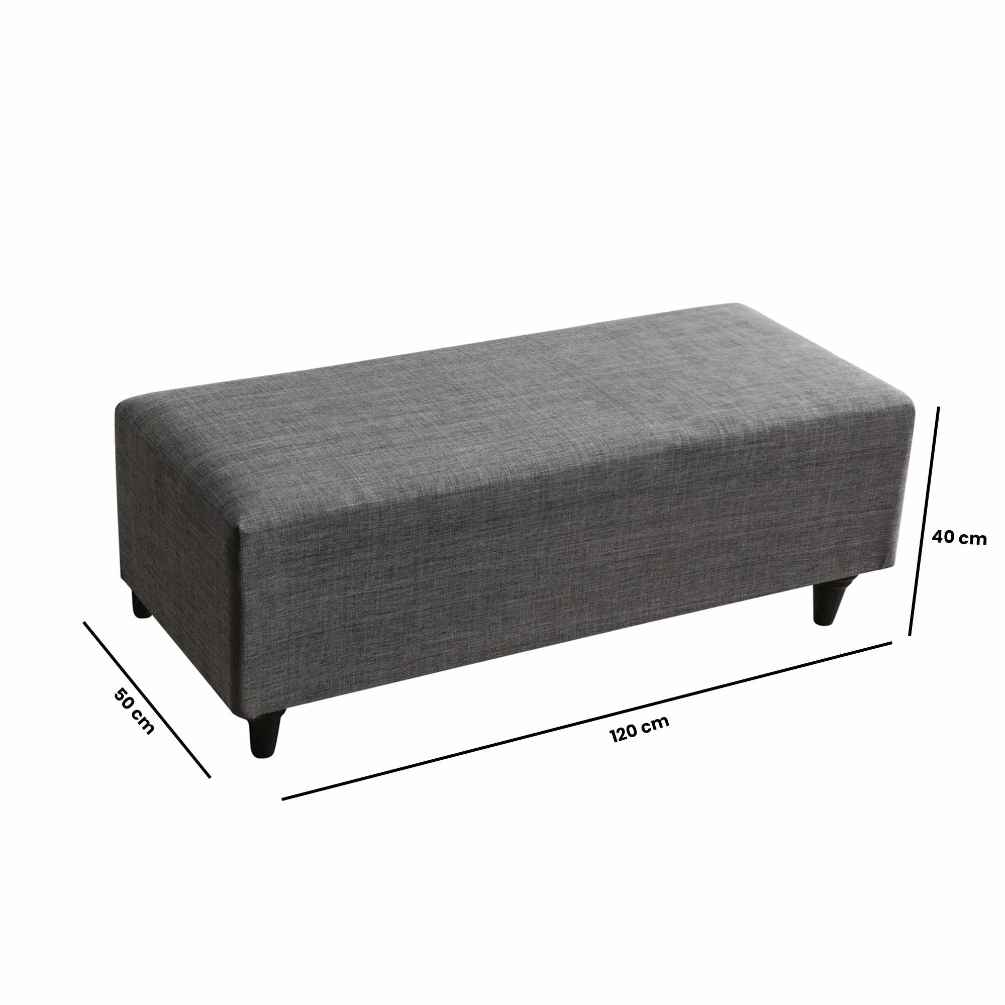 Flavia Pouf Linen Grey