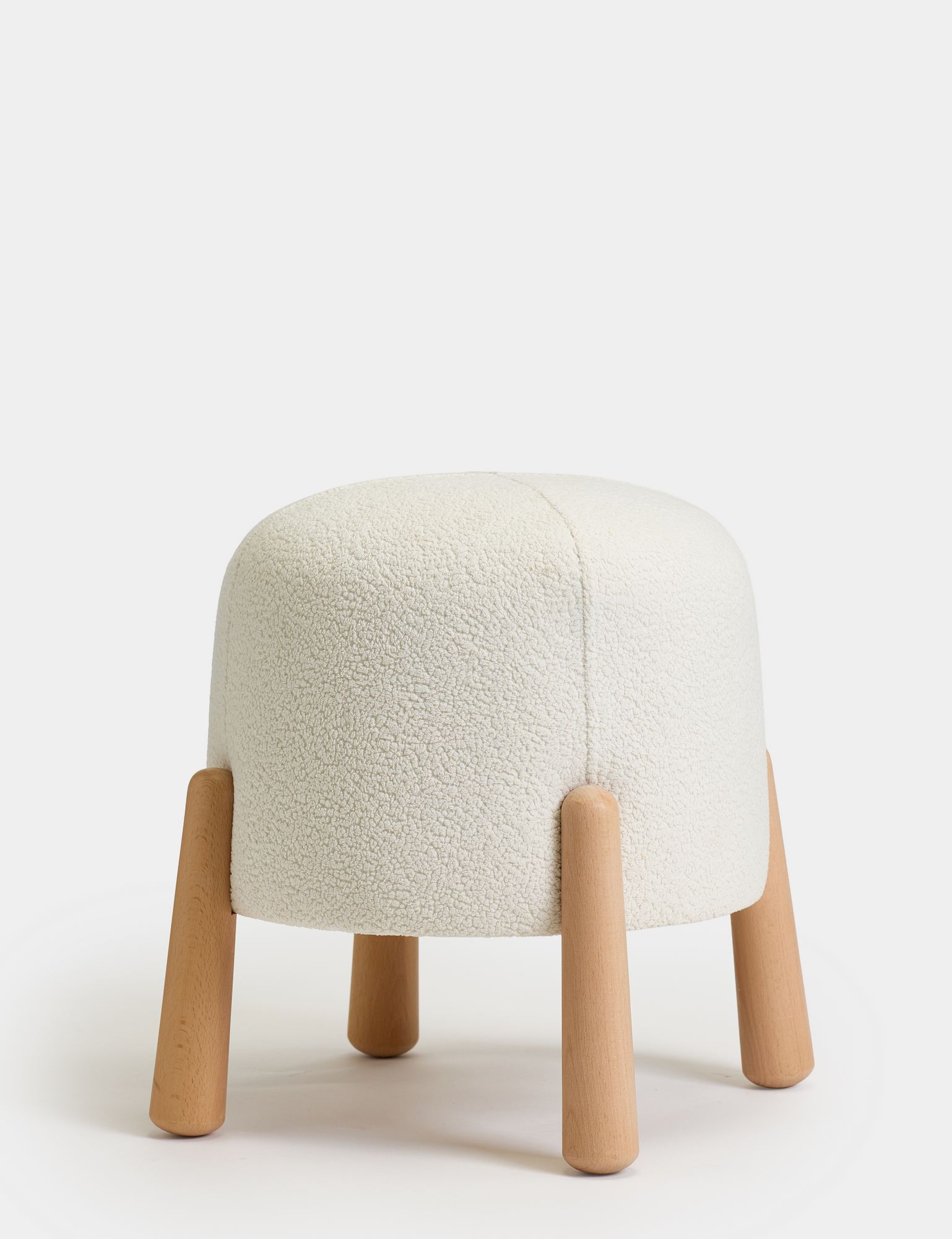 Floki Pouf Woven Fabric White