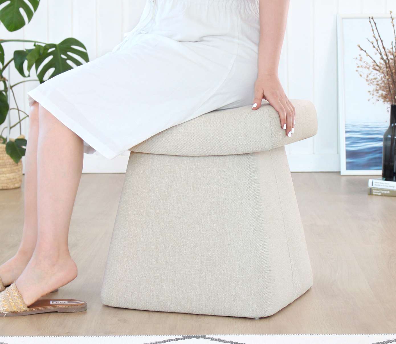 Gurrata Hocker Baumwolle Creame
