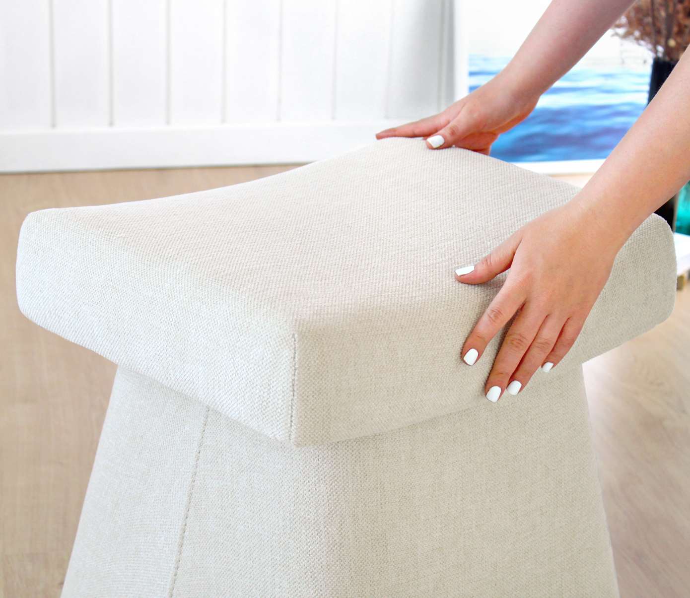 Gurrata Hocker Baumwolle Creame