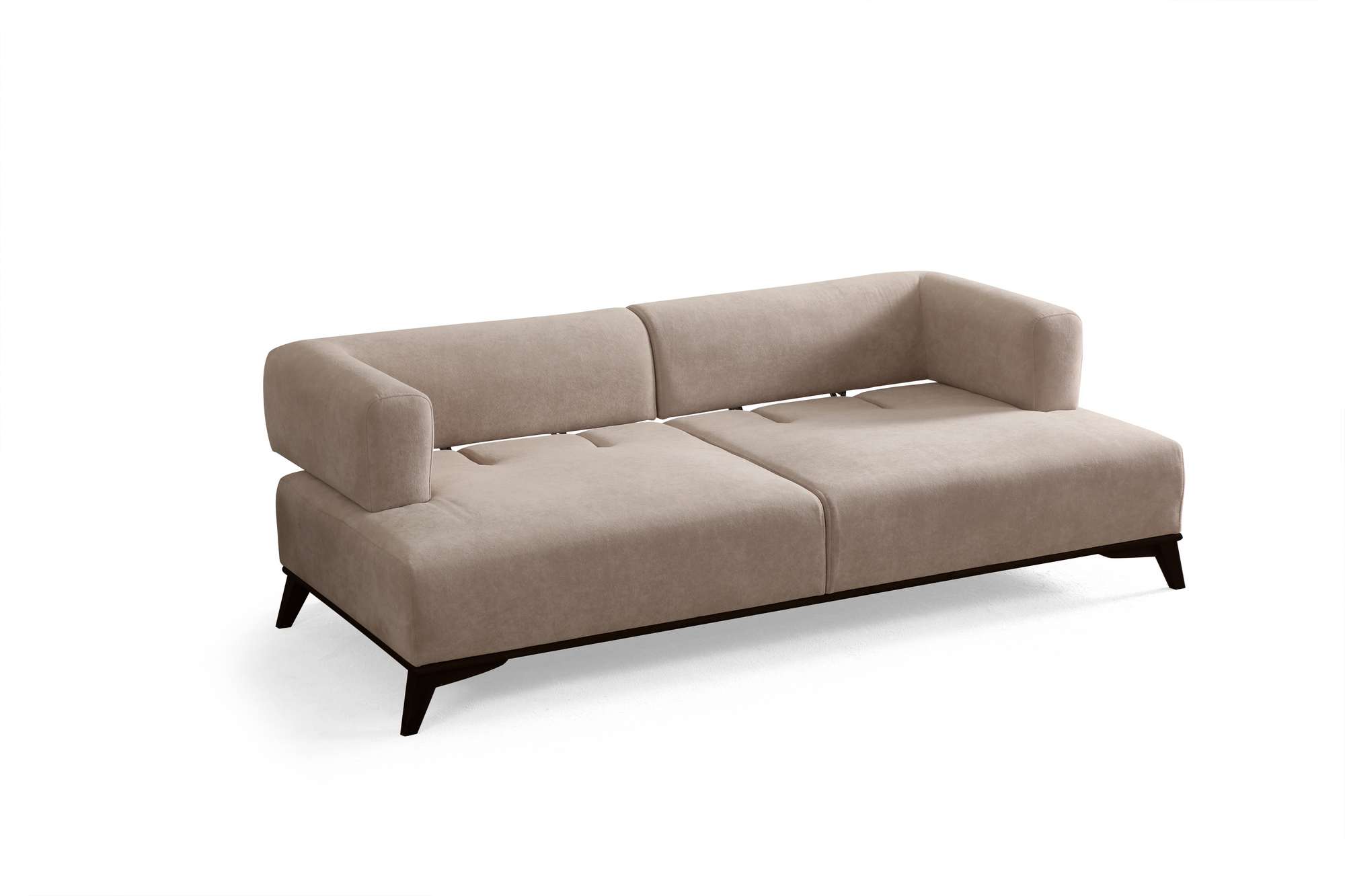 Hera 3 Sitzer Sofa Polyester Creme Schwarz
