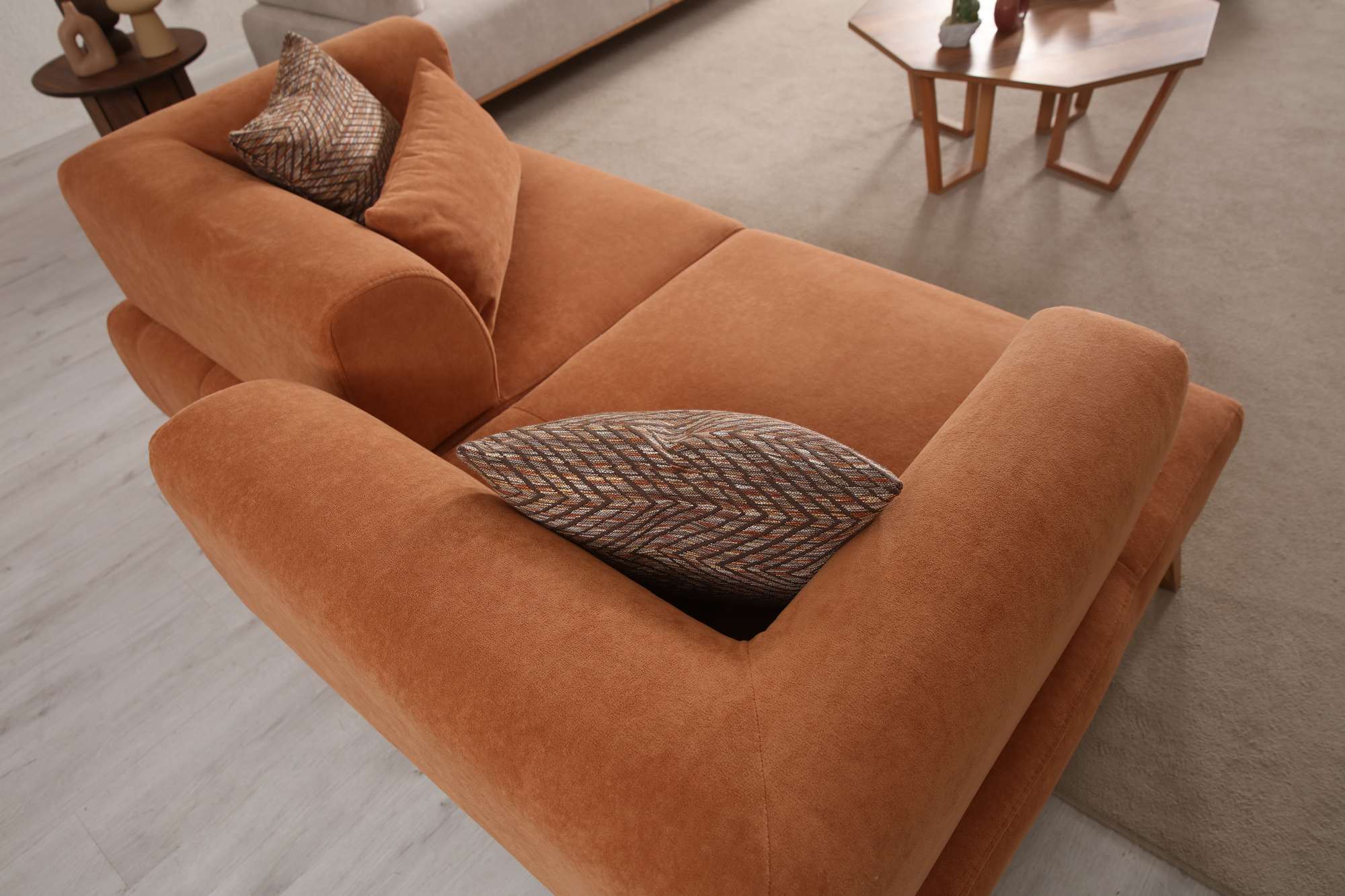 Hera 2 Seater Sofa Polyester Orange